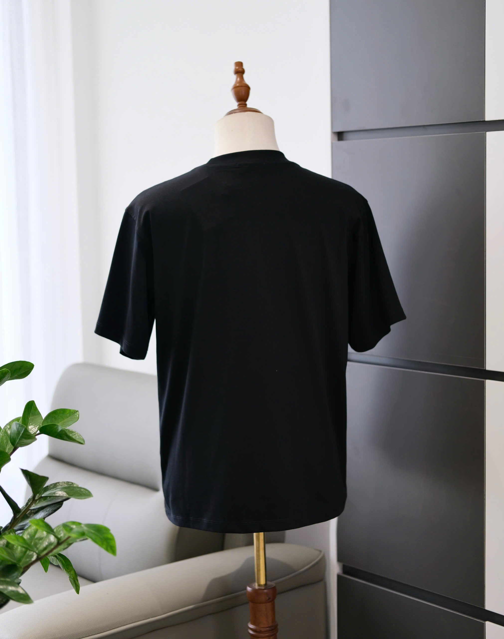 Áo phông T shirt Hermes HM họa tiết ngựa hoa Like Auth S-L DDT\Đen