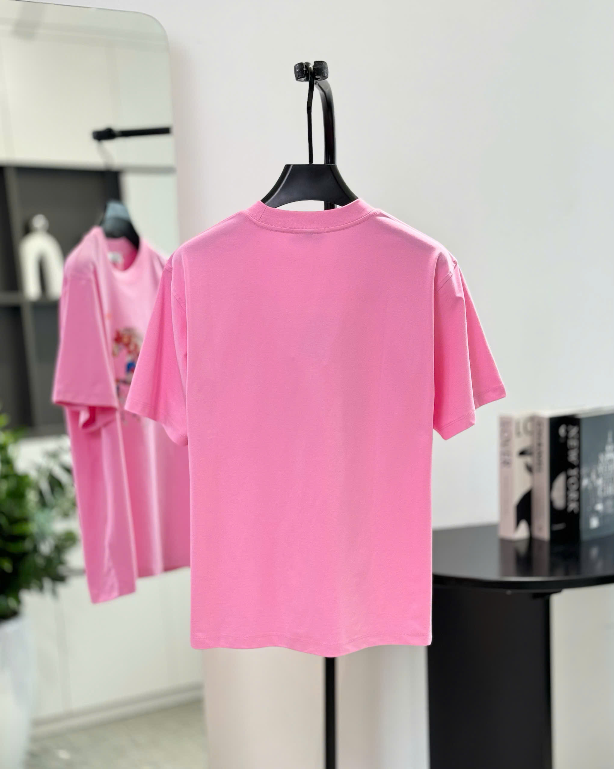 Áo phông T shirt Hermes HM họa tiết ngựa hoa Like Auth S-L DDT\hồng