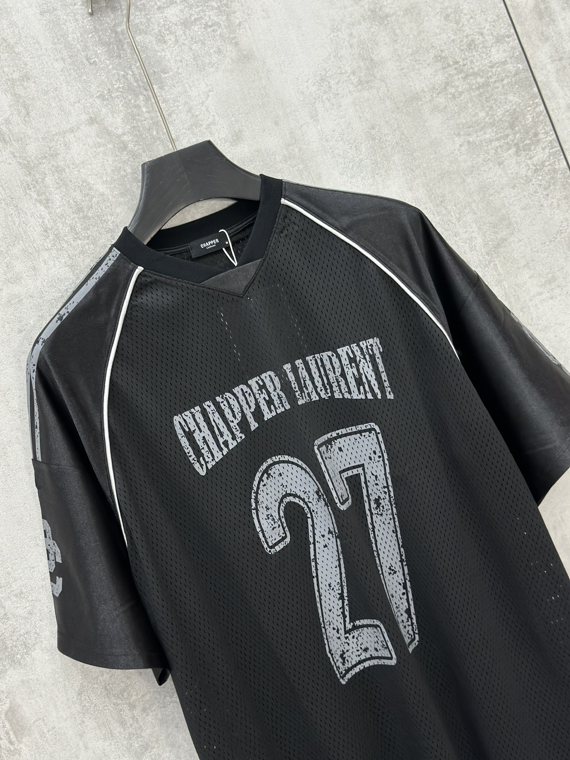 Áo phông T shirt thể thao Chapper Laurent lưới logo 27 Like Auth XS-L VTN\Đen