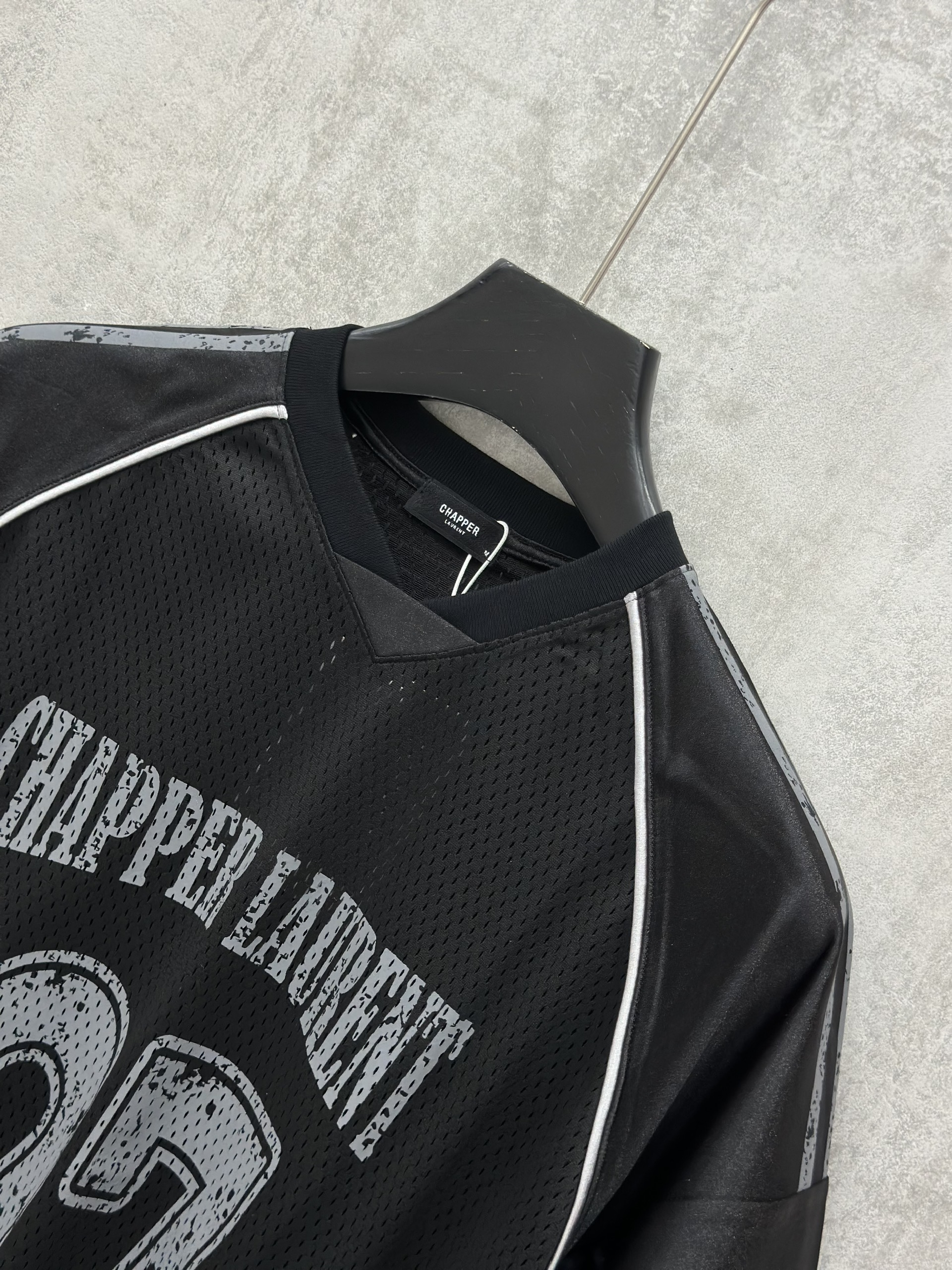 Áo phông T shirt thể thao Chapper Laurent lưới logo 27 Like Auth XS-L VTN\Đen