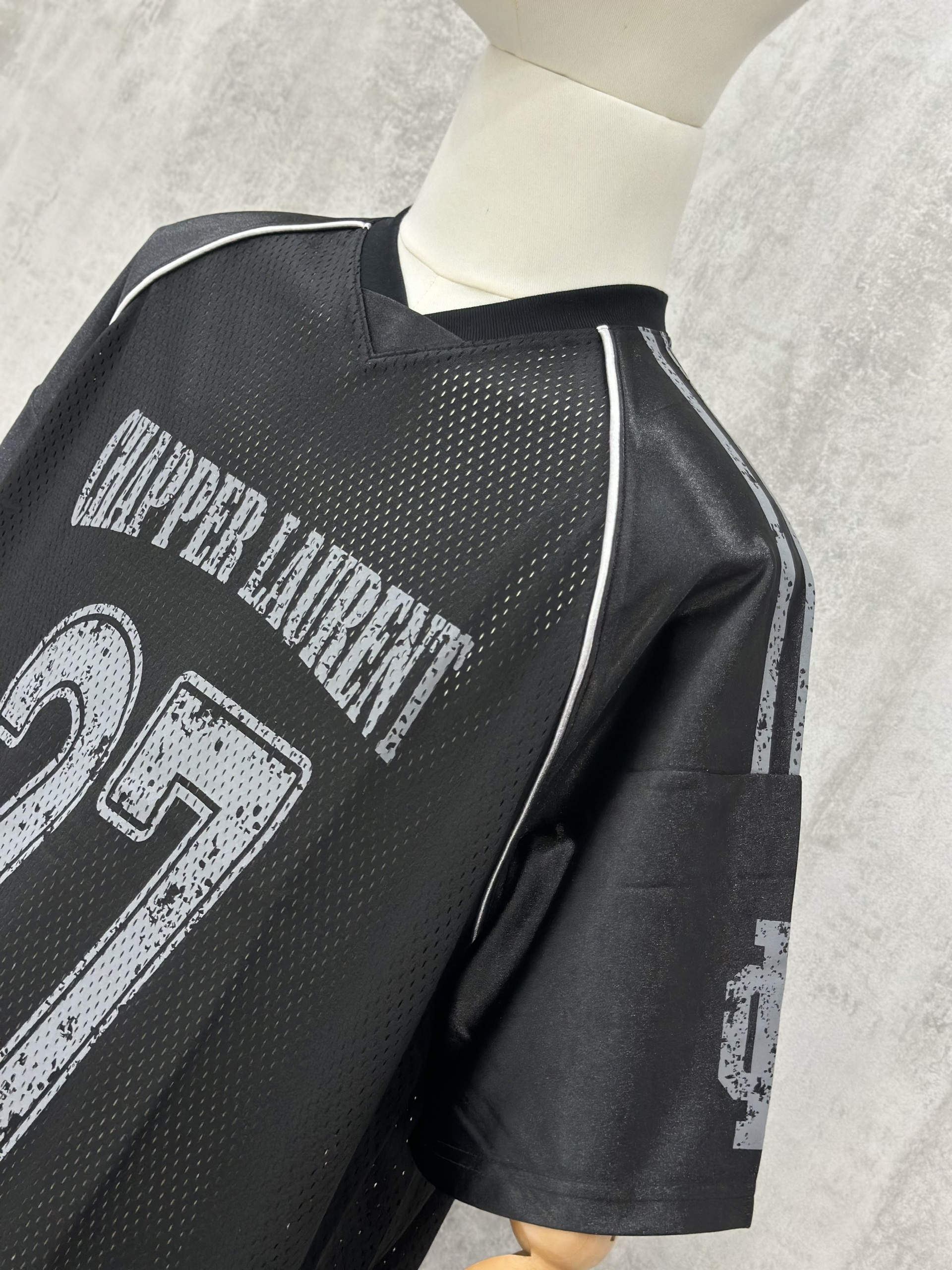 Áo phông T shirt thể thao Chapper Laurent lưới logo 27 Like Auth XS-L VTN\Đen