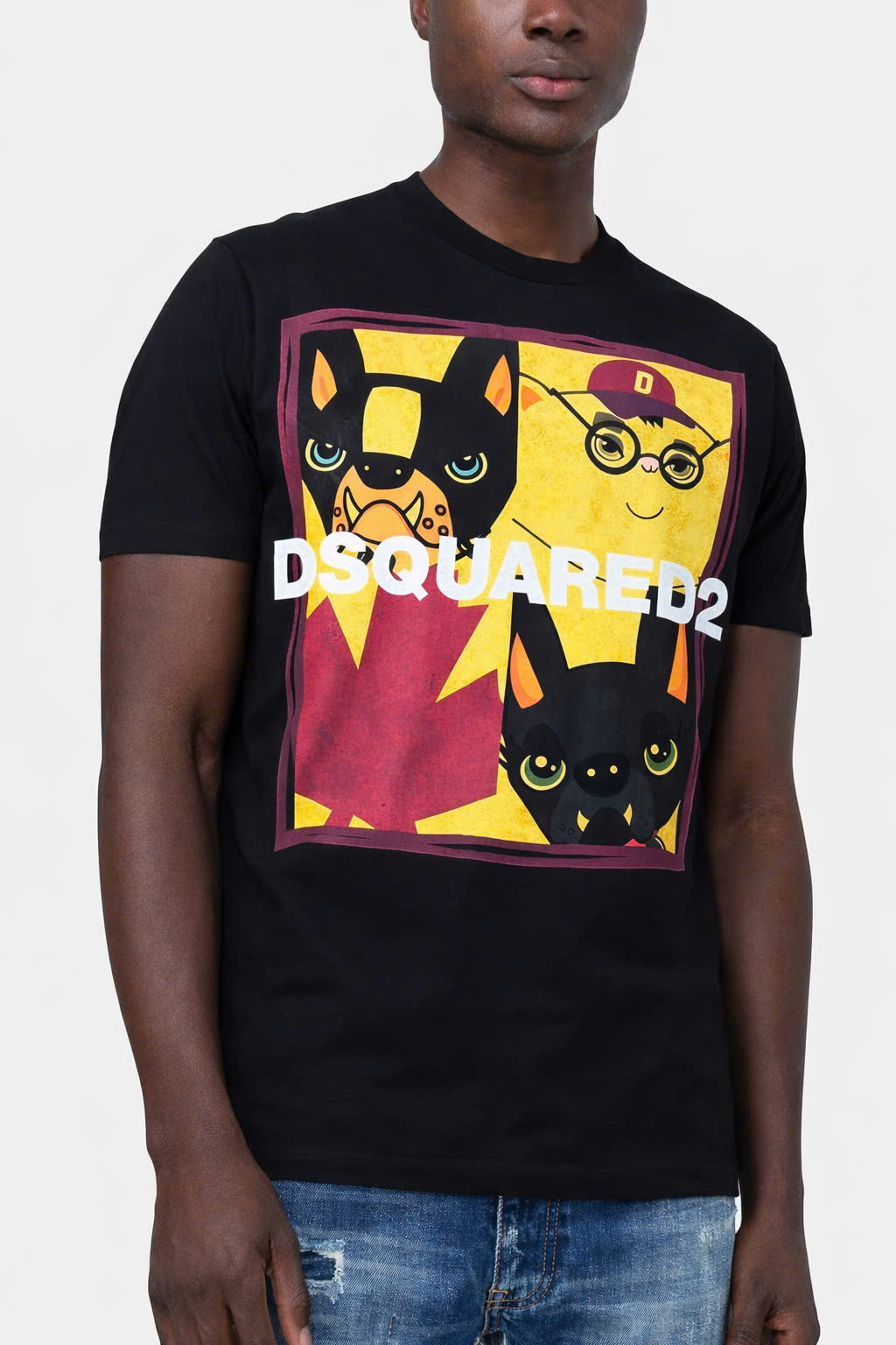 Áo phông T shirt Dsquared2 DSQ họa tiết Cún in vuông ngực Like Auth 44-50 CD