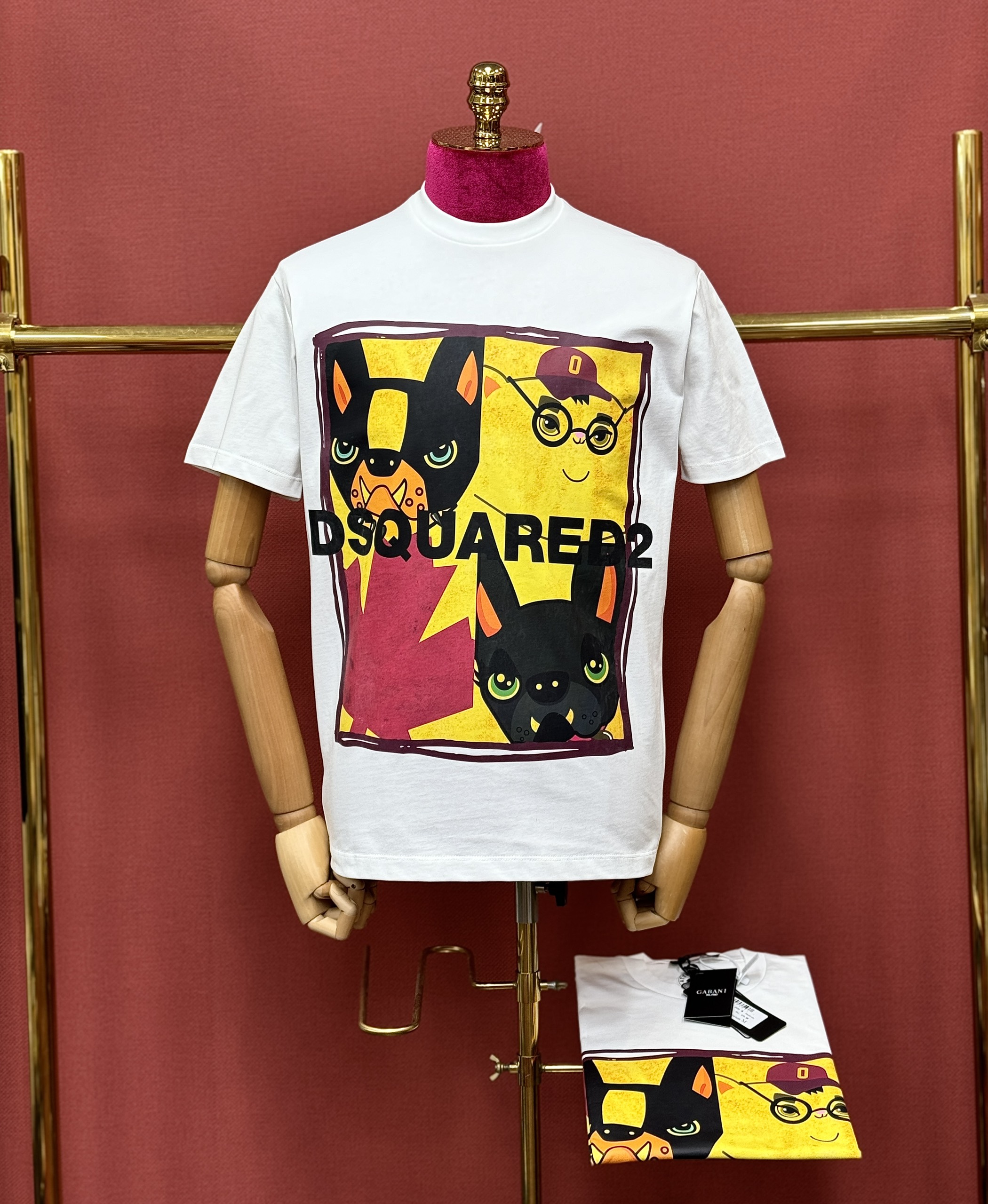 Áo phông T shirt Dsquared2 DSQ họa tiết Cún in vuông ngực Like Auth 44-50 CD