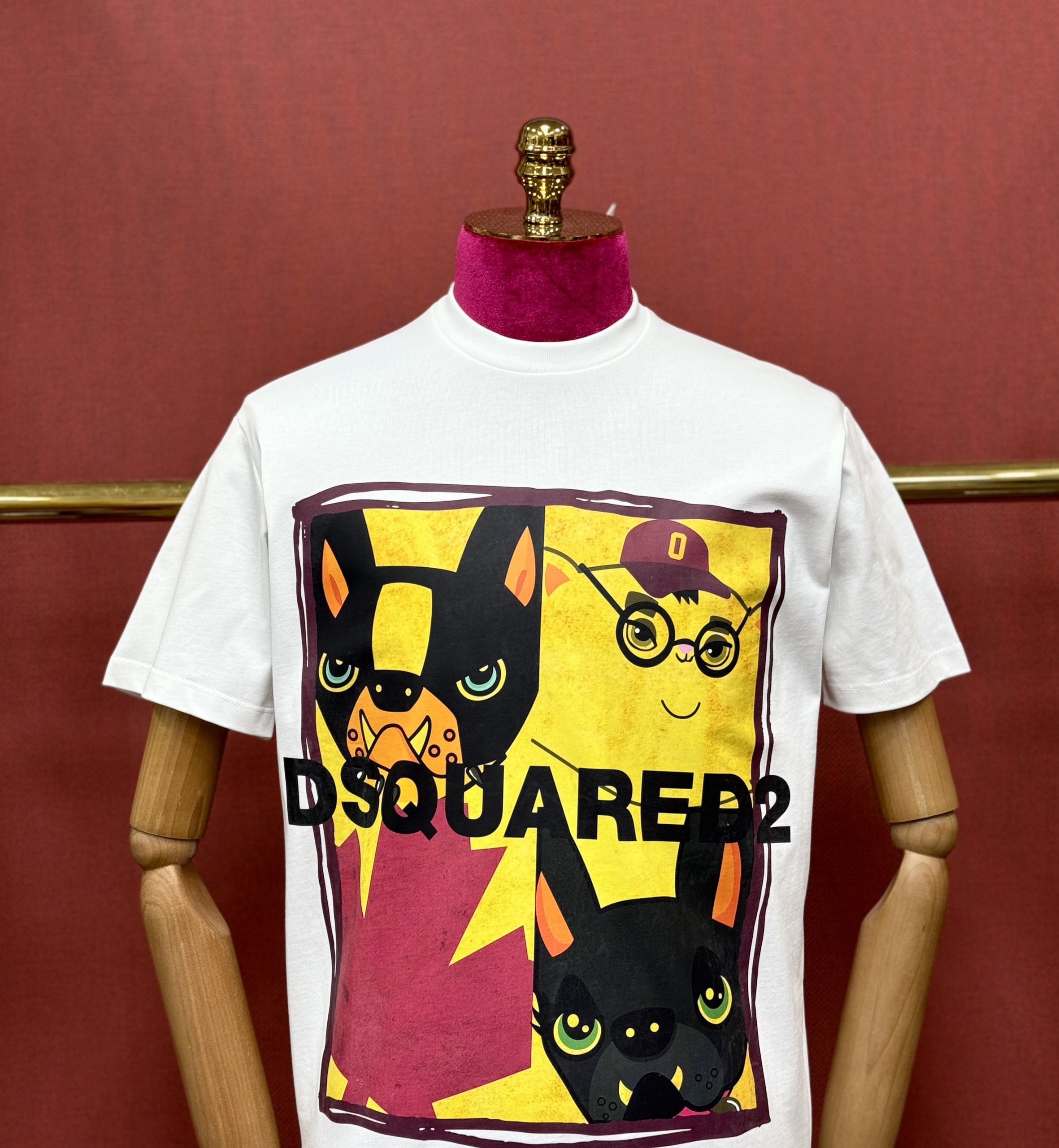Áo phông T shirt Dsquared2 DSQ họa tiết Cún in vuông ngực Like Auth 44-50 CD