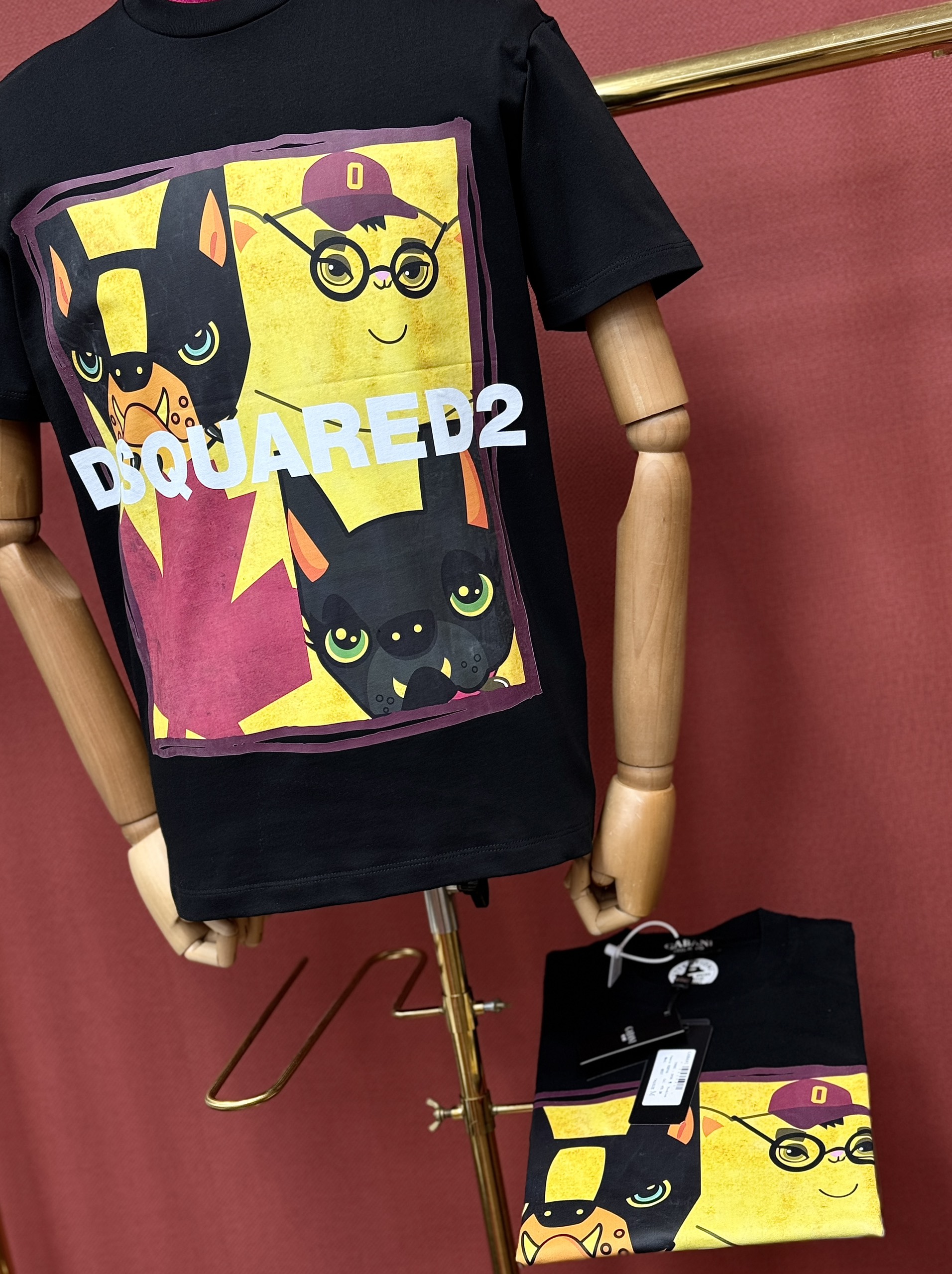 Áo phông T shirt Dsquared2 DSQ họa tiết Cún in vuông ngực Like Auth 44-50 CD