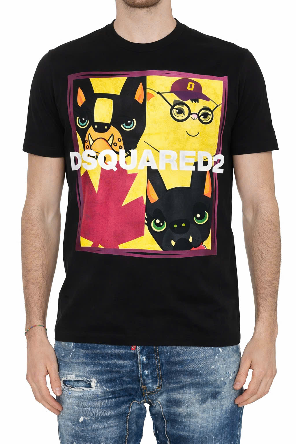 Áo phông T shirt Dsquared2 DSQ họa tiết Cún in vuông ngực Like Auth 44-50 CD