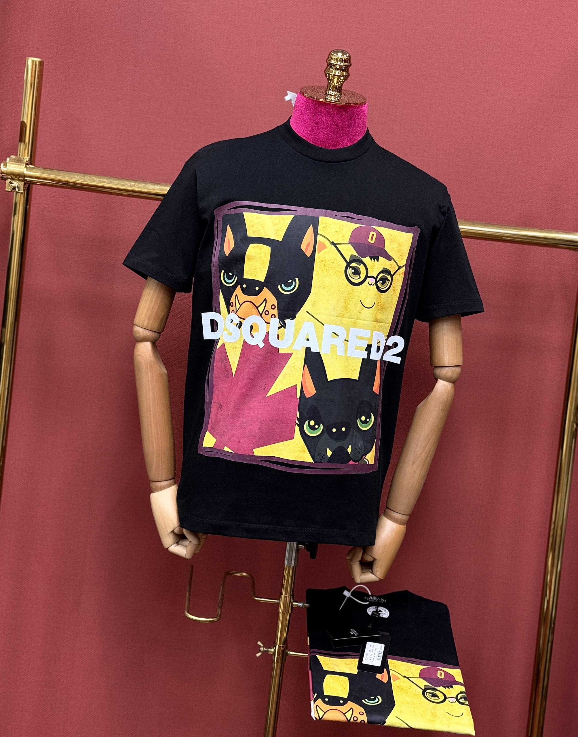 Áo phông T shirt Dsquared2 DSQ họa tiết Cún in vuông ngực Like Auth 44-50 CD