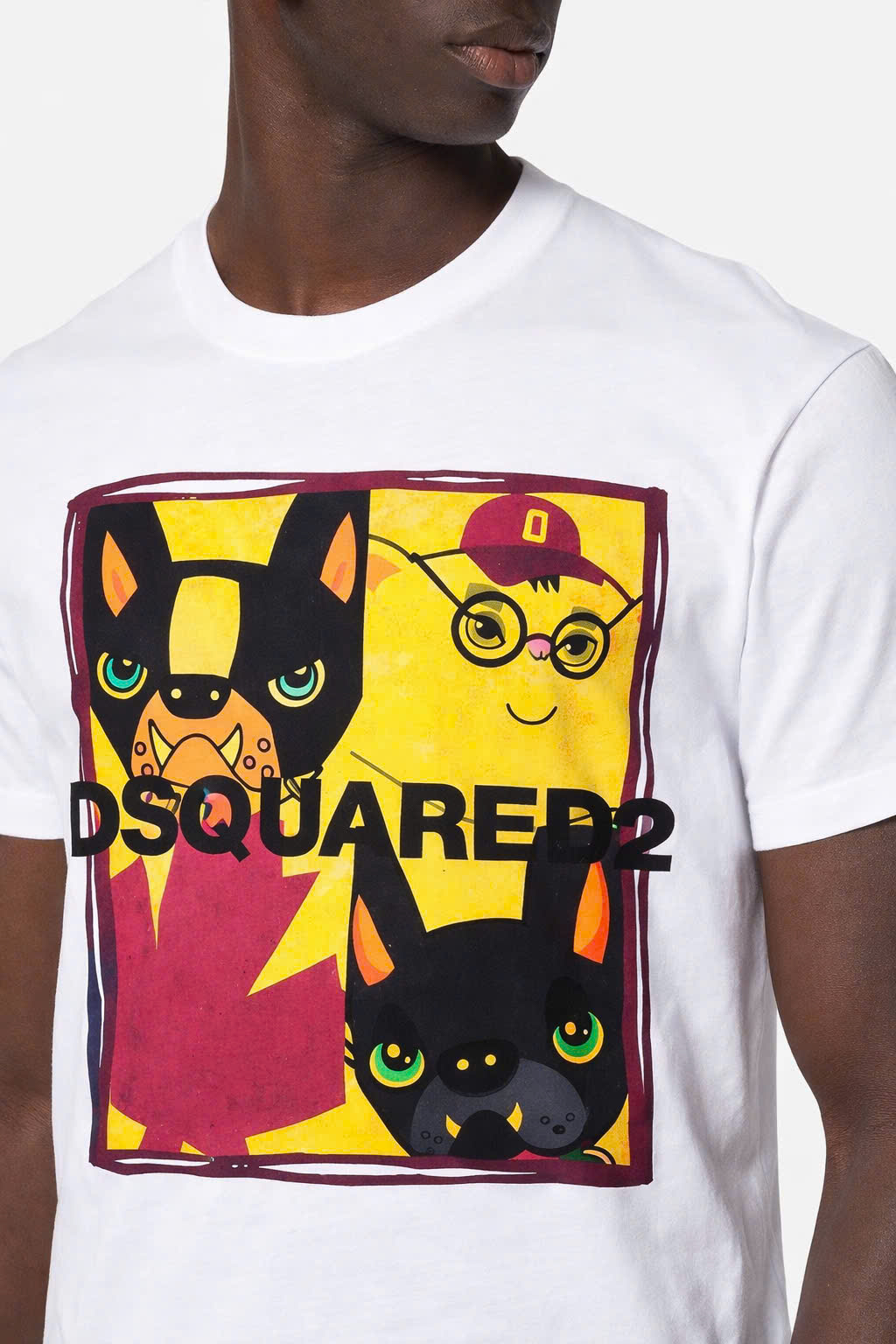 Áo phông T shirt Dsquared2 DSQ họa tiết Cún in vuông ngực Like Auth 44-50 CD