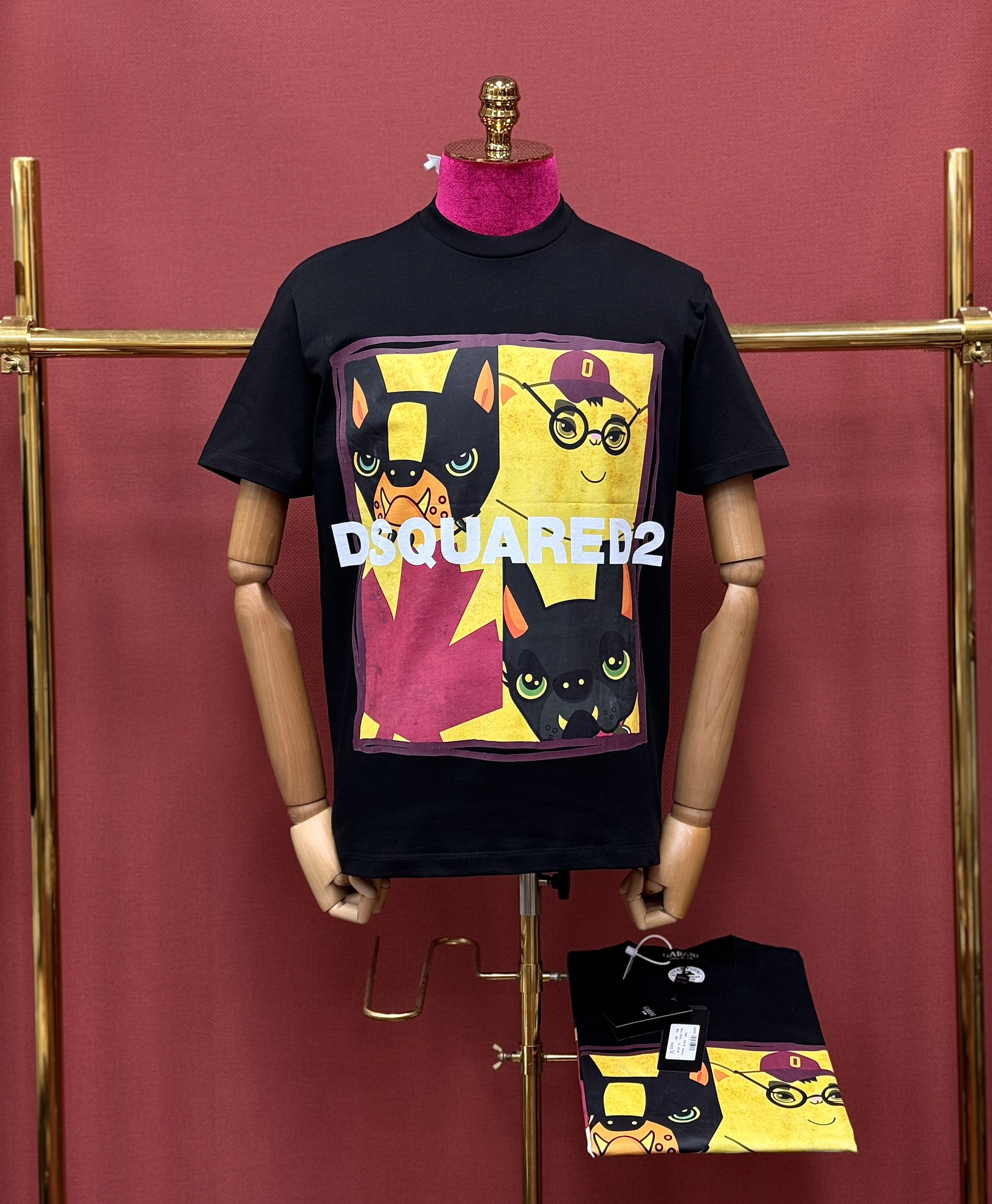 Áo phông T shirt Dsquared2 DSQ họa tiết Cún in vuông ngực Like Auth 44-50 CD