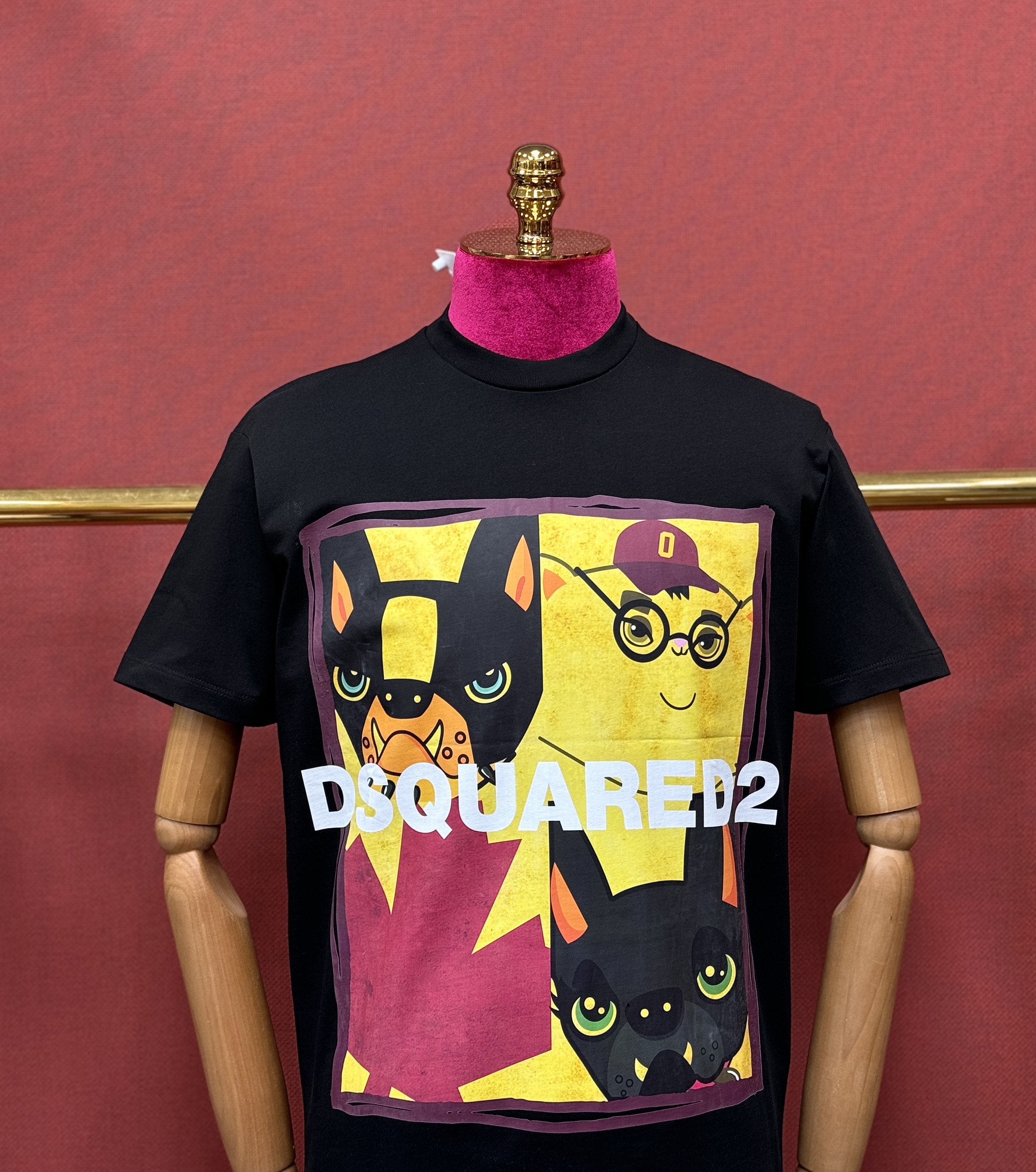 Áo phông T shirt Dsquared2 DSQ họa tiết Cún in vuông ngực Like Auth 44-50 CD