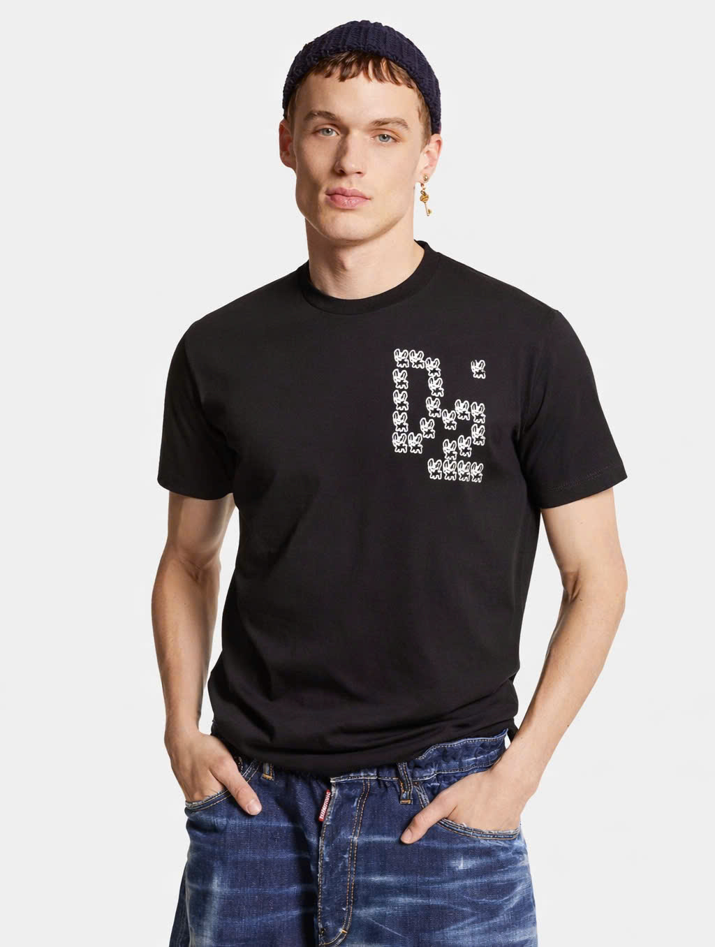 Áo phông T shirt Dsquared2 DSQ logo thêu nhiều Cún tạo hình chữ D2 Like Auth 44-50 CD