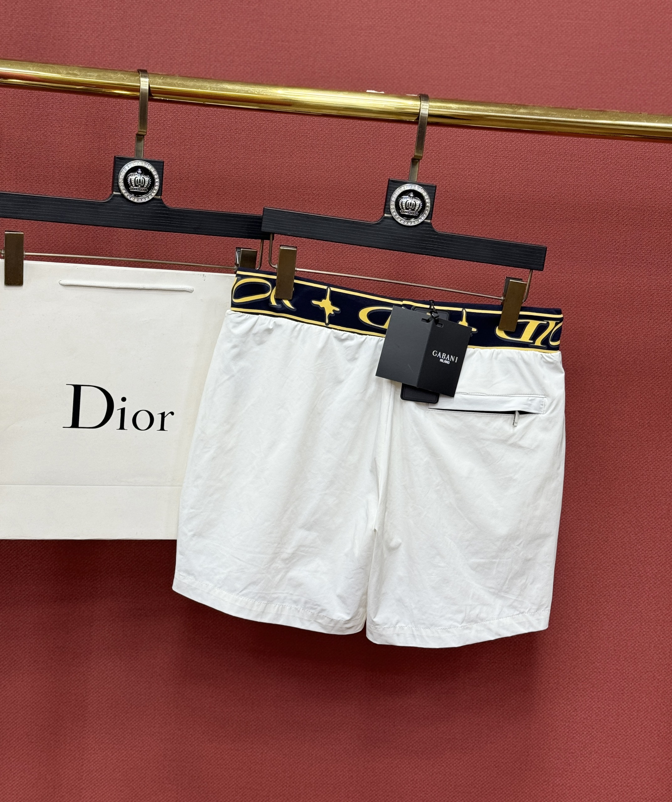 Quần short đùi gió Dior CD check bo cạp logo thêu Like Auth 44-50 CD