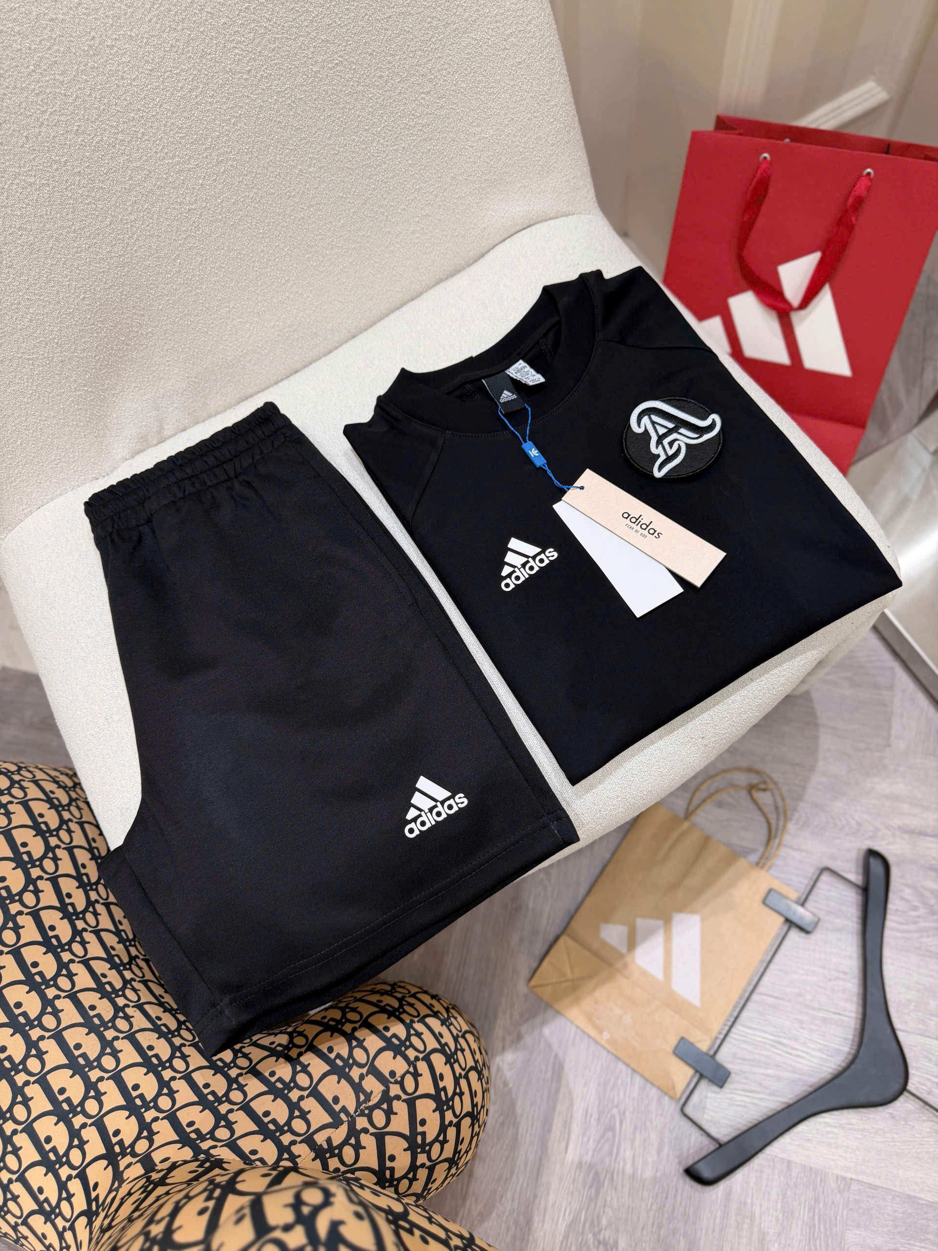 Set bộ thể thao hè Adidas Alpha logo thêu ngực chữ A Like Auth S-XL NV