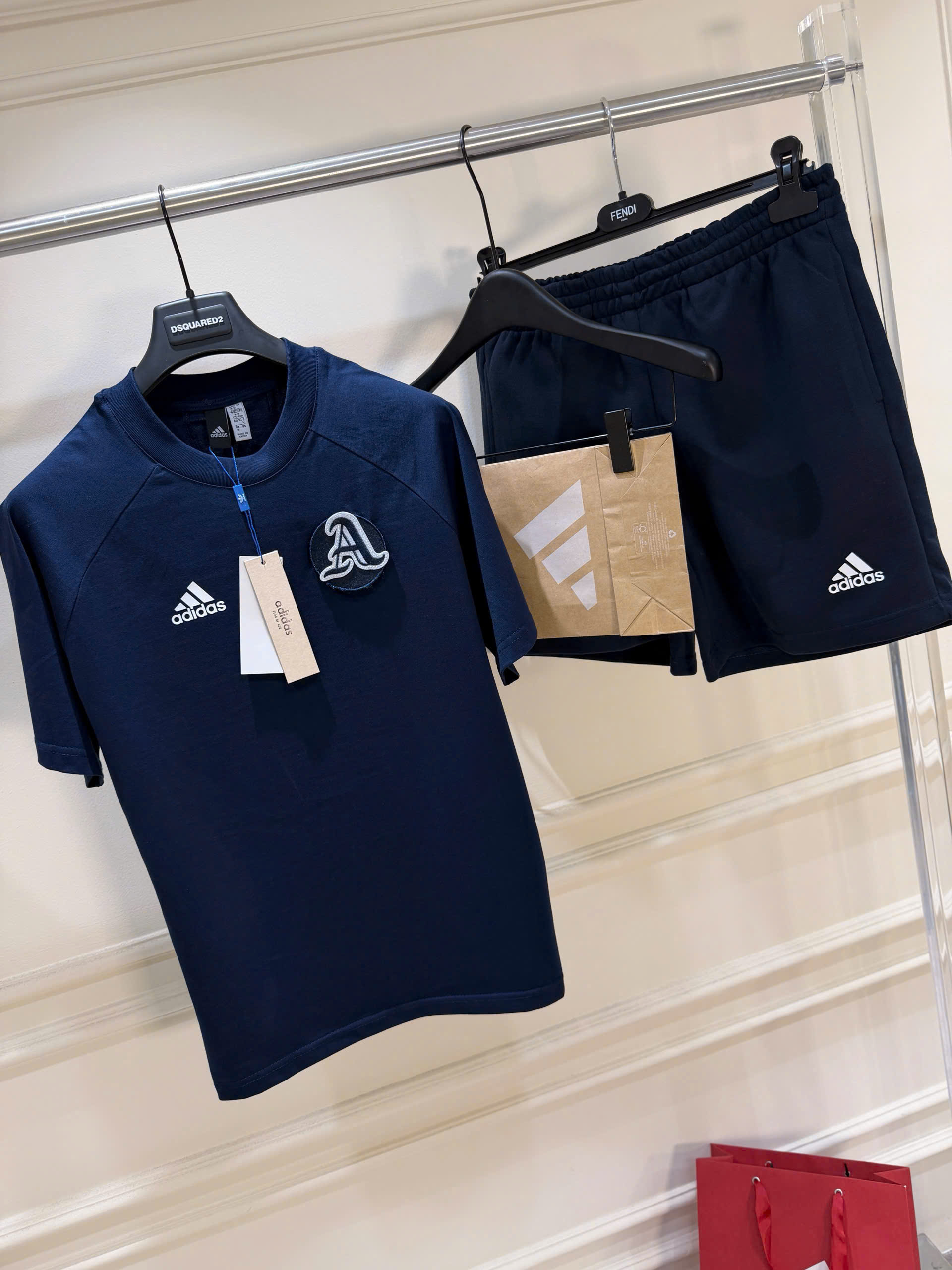 Set bộ thể thao hè Adidas Alpha logo thêu ngực chữ A Like Auth S-XL NV