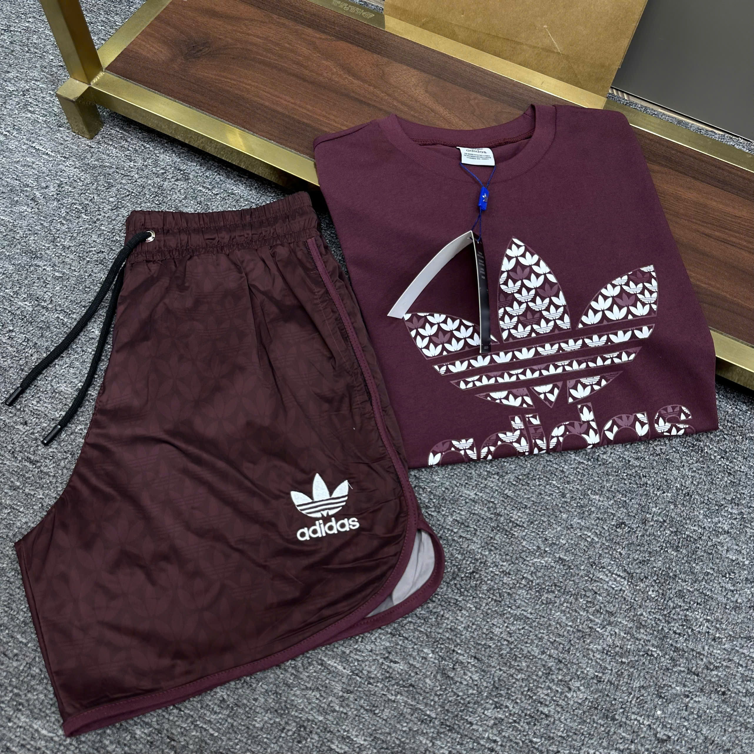 Set bộ thể thao hè Adidas logo hoa to ngực Like Auth S-XL NV