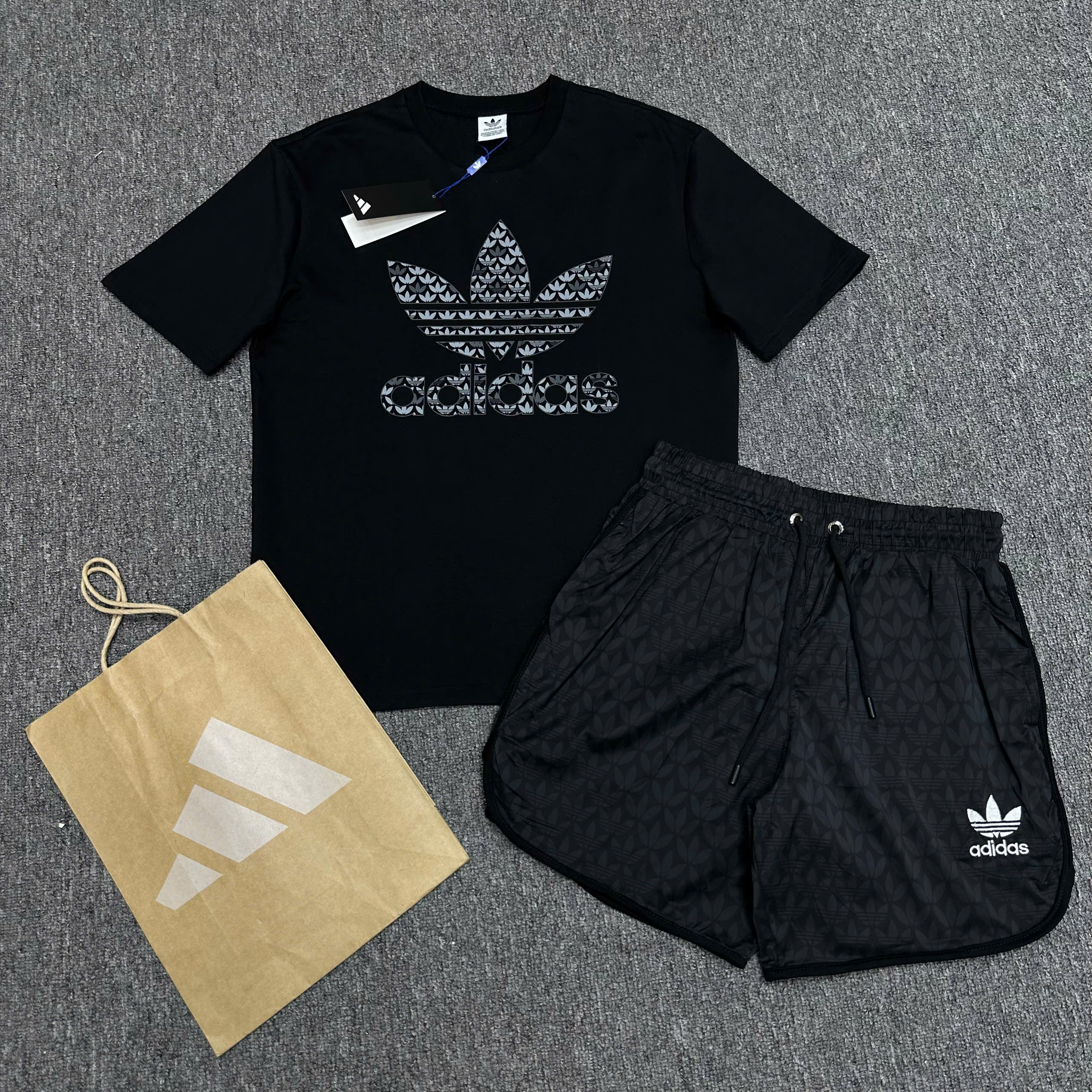 Set bộ thể thao hè Adidas logo hoa to ngực Like Auth S-XL NV