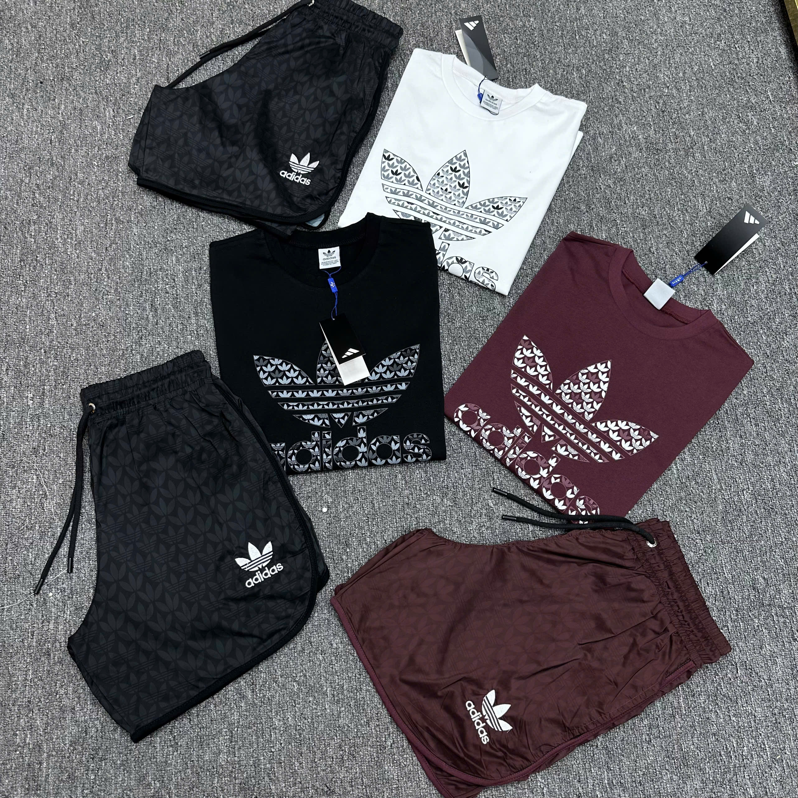 Set bộ thể thao hè Adidas logo hoa to ngực Like Auth S-XL NV