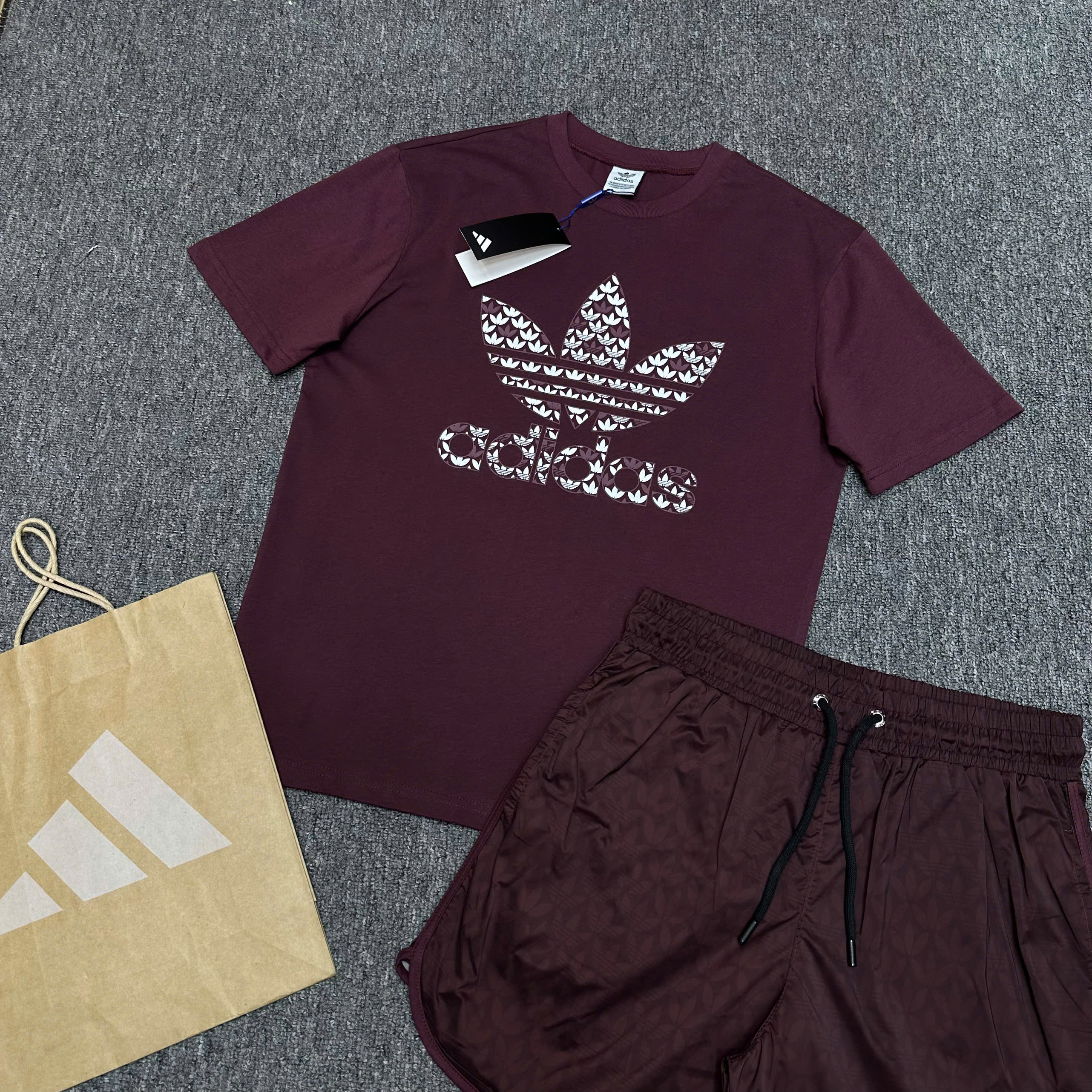 Set bộ thể thao hè Adidas logo hoa to ngực Like Auth S-XL NV