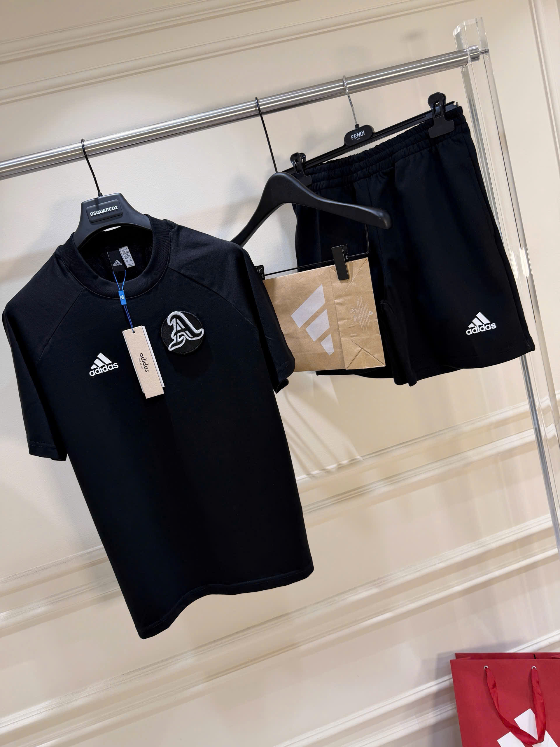 Set bộ thể thao hè Adidas Alpha logo thêu ngực chữ A Like Auth S-XL NV