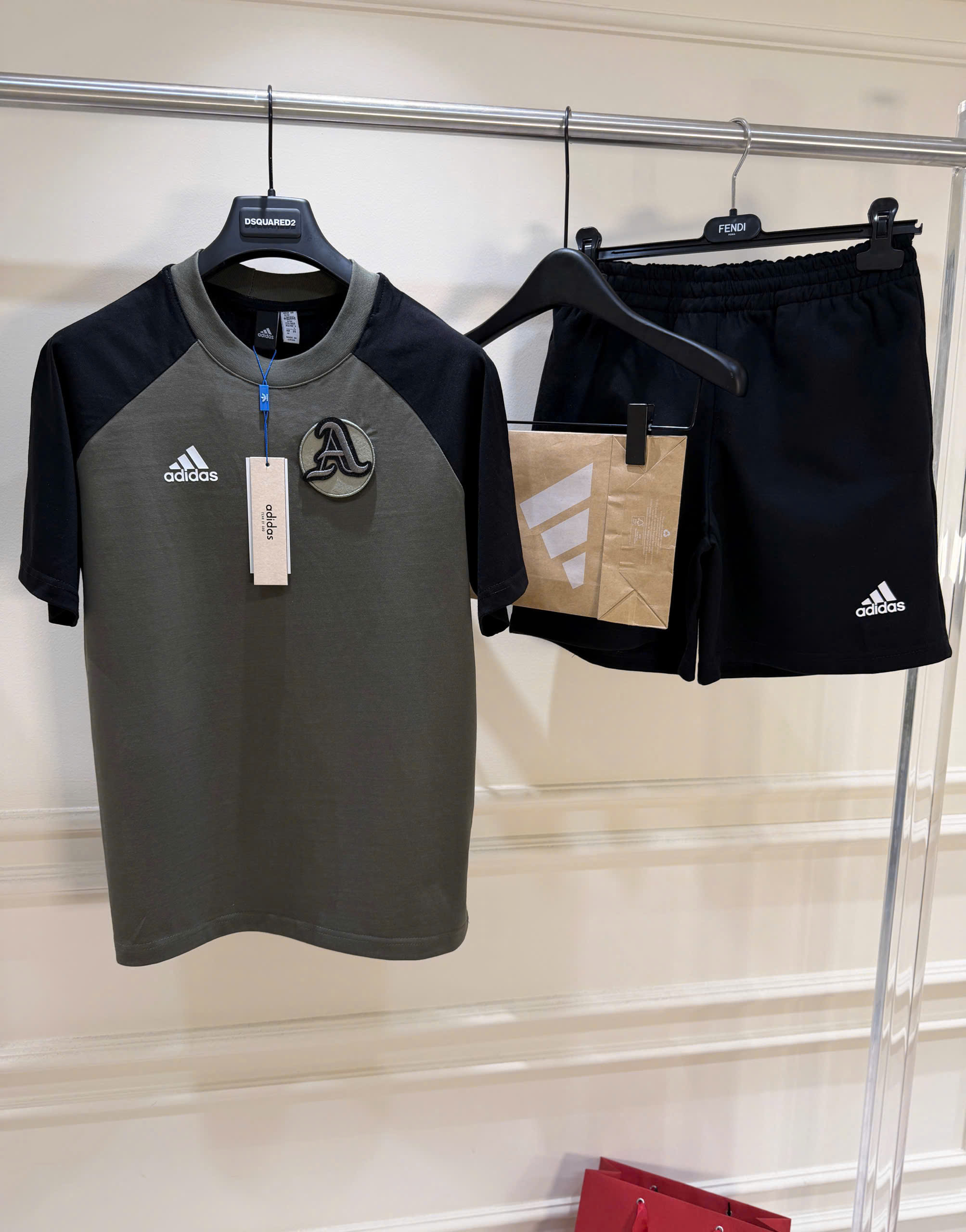 Set bộ thể thao hè Adidas Alpha logo thêu ngực chữ A Like Auth S-XL NV