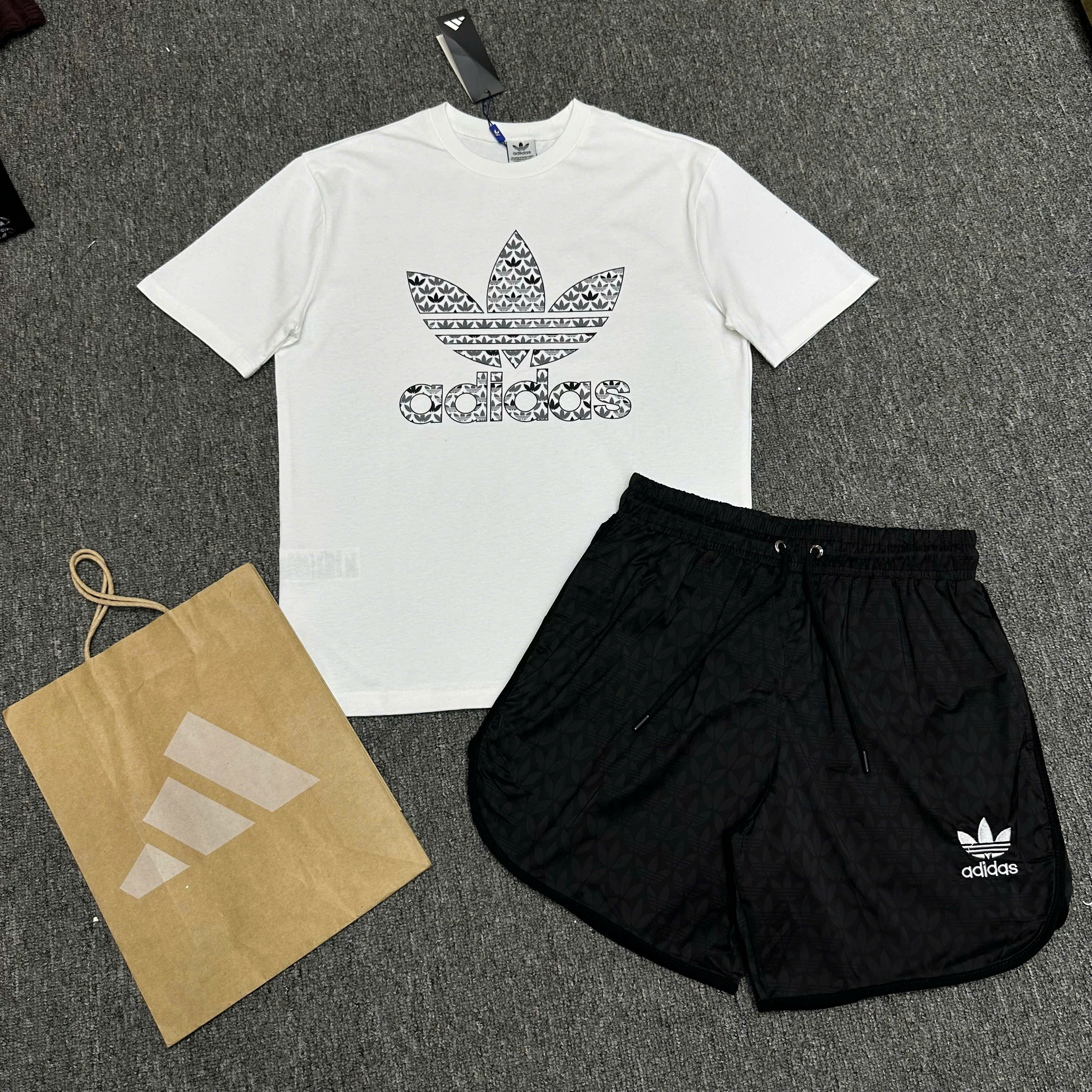 Set bộ thể thao hè Adidas logo hoa to ngực Like Auth S-XL NV