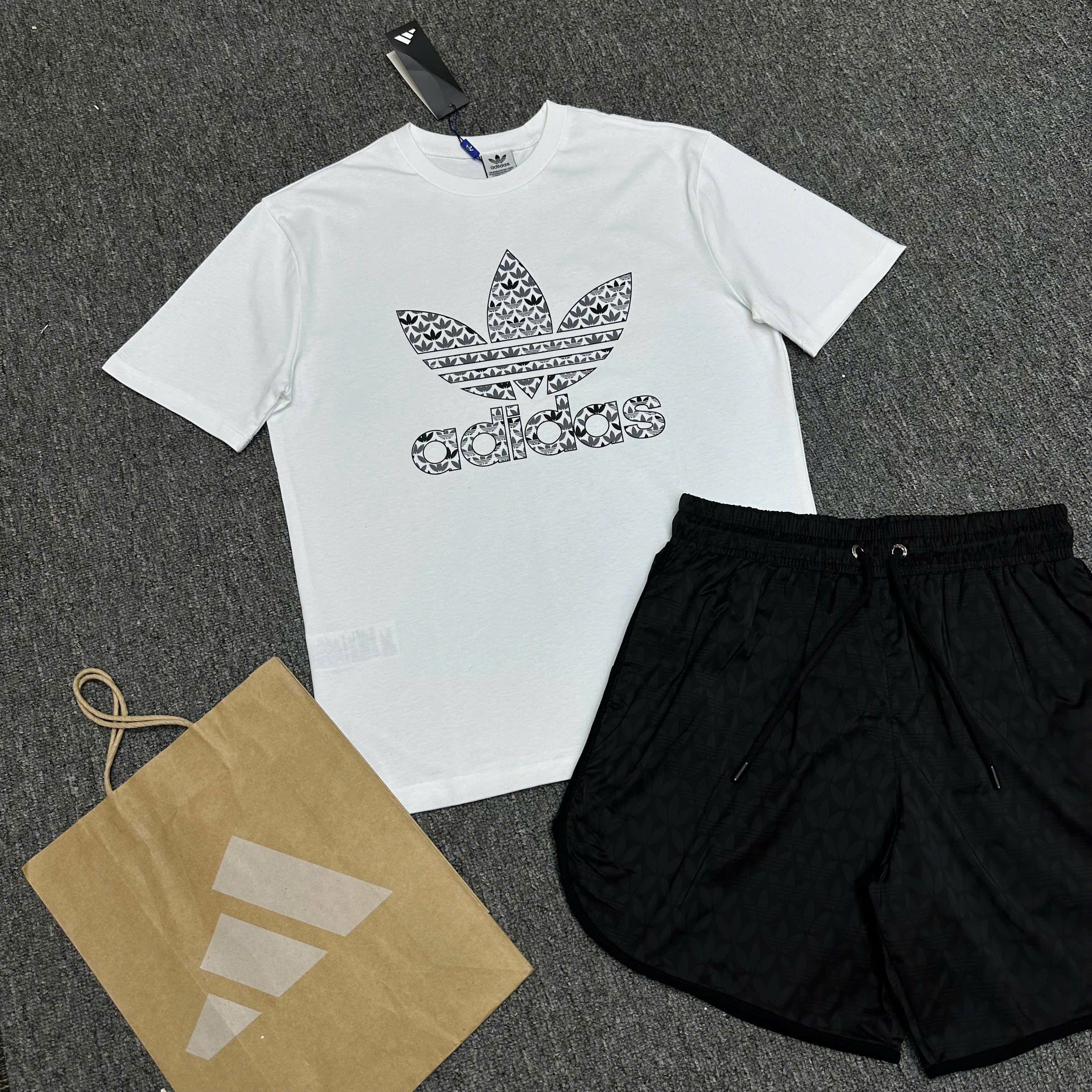 Set bộ thể thao hè Adidas logo hoa to ngực Like Auth S-XL NV