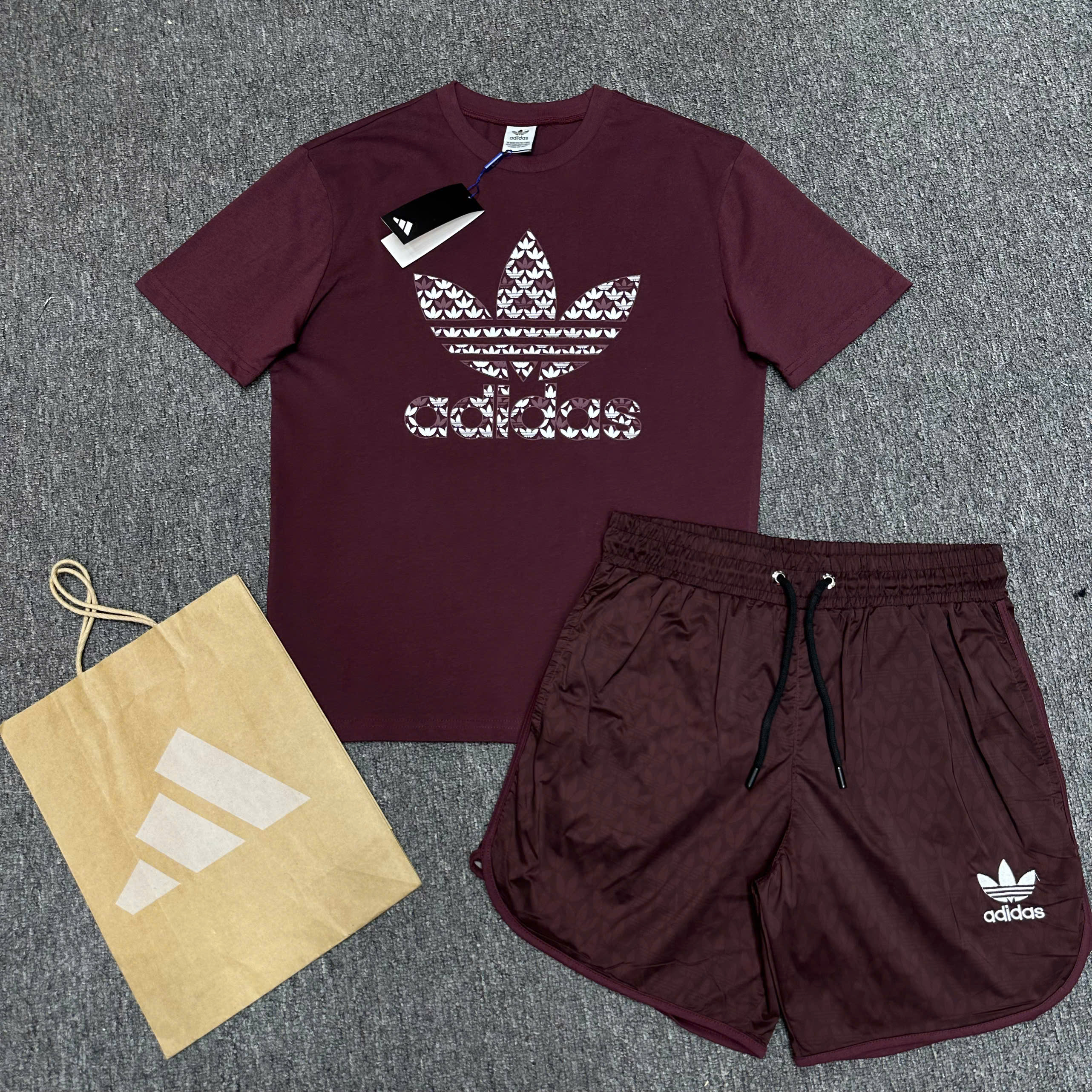 Set bộ thể thao hè Adidas logo hoa to ngực Like Auth S-XL NV