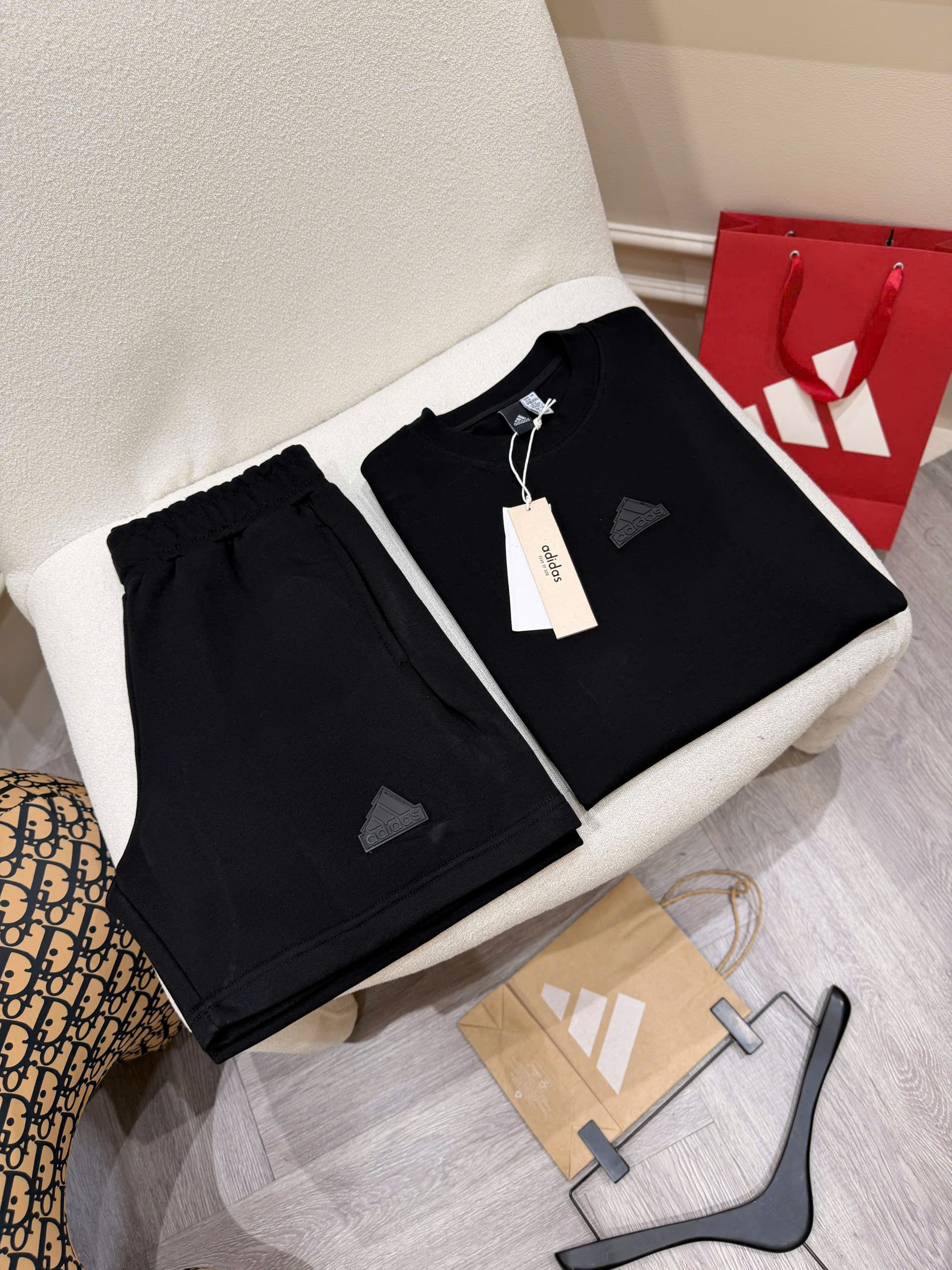 Set bộ thể thao hè Adidas nỉ logo ngực dập nổi Like Auth S-XL NV