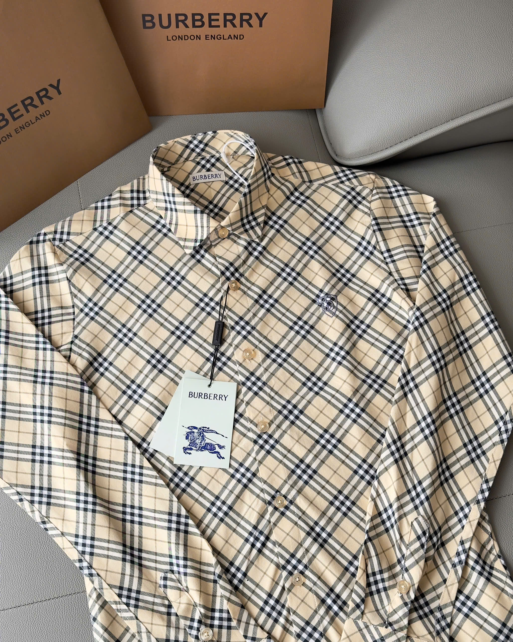 Áo sơ mi Burberry BBR Be kẻ chéo sọc nhỏ Like Auth S-XXL DDT