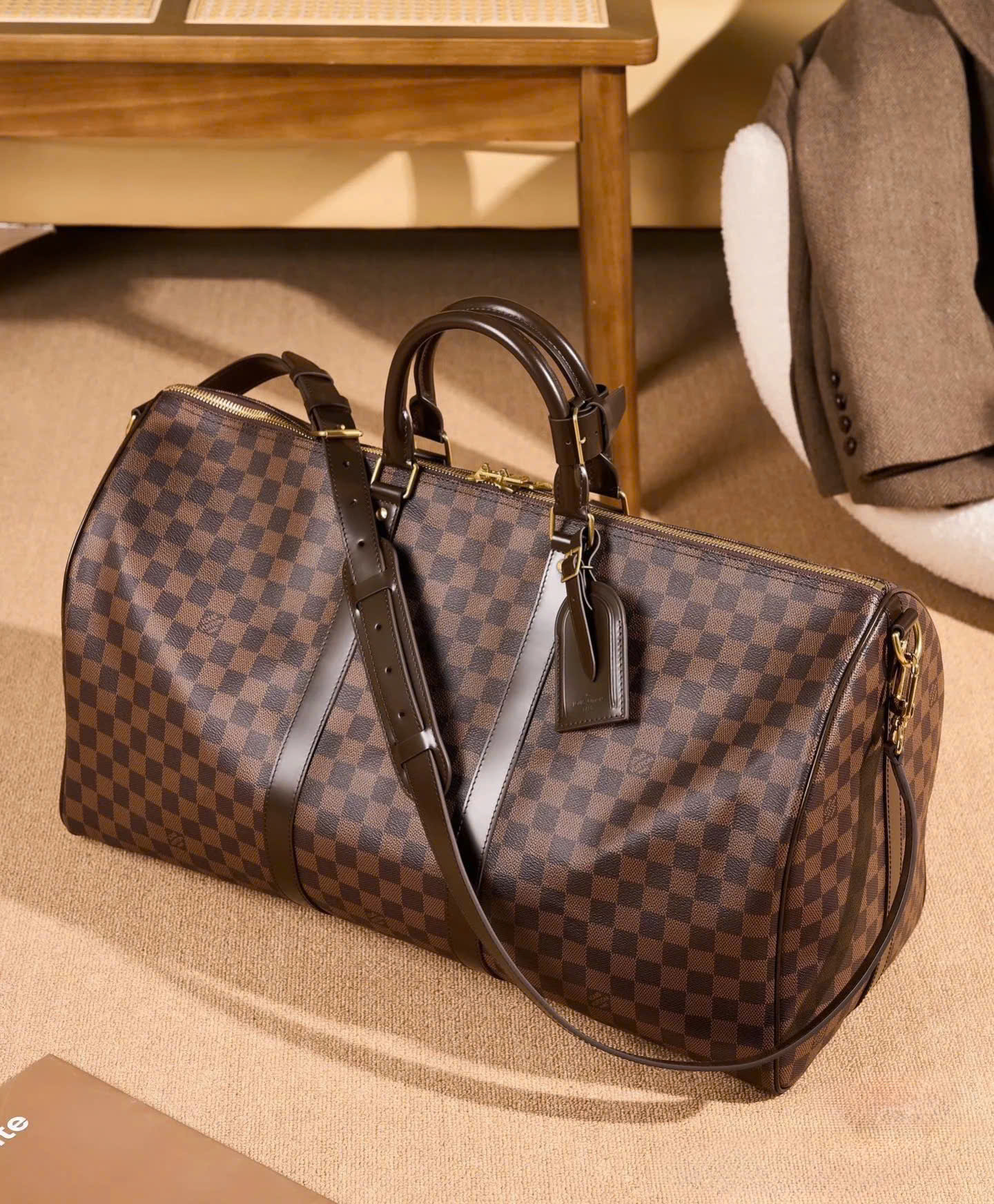 Túi trông du lịch Louis Vuitton LV Keepall Black monogram Like Auth size 50 PLD