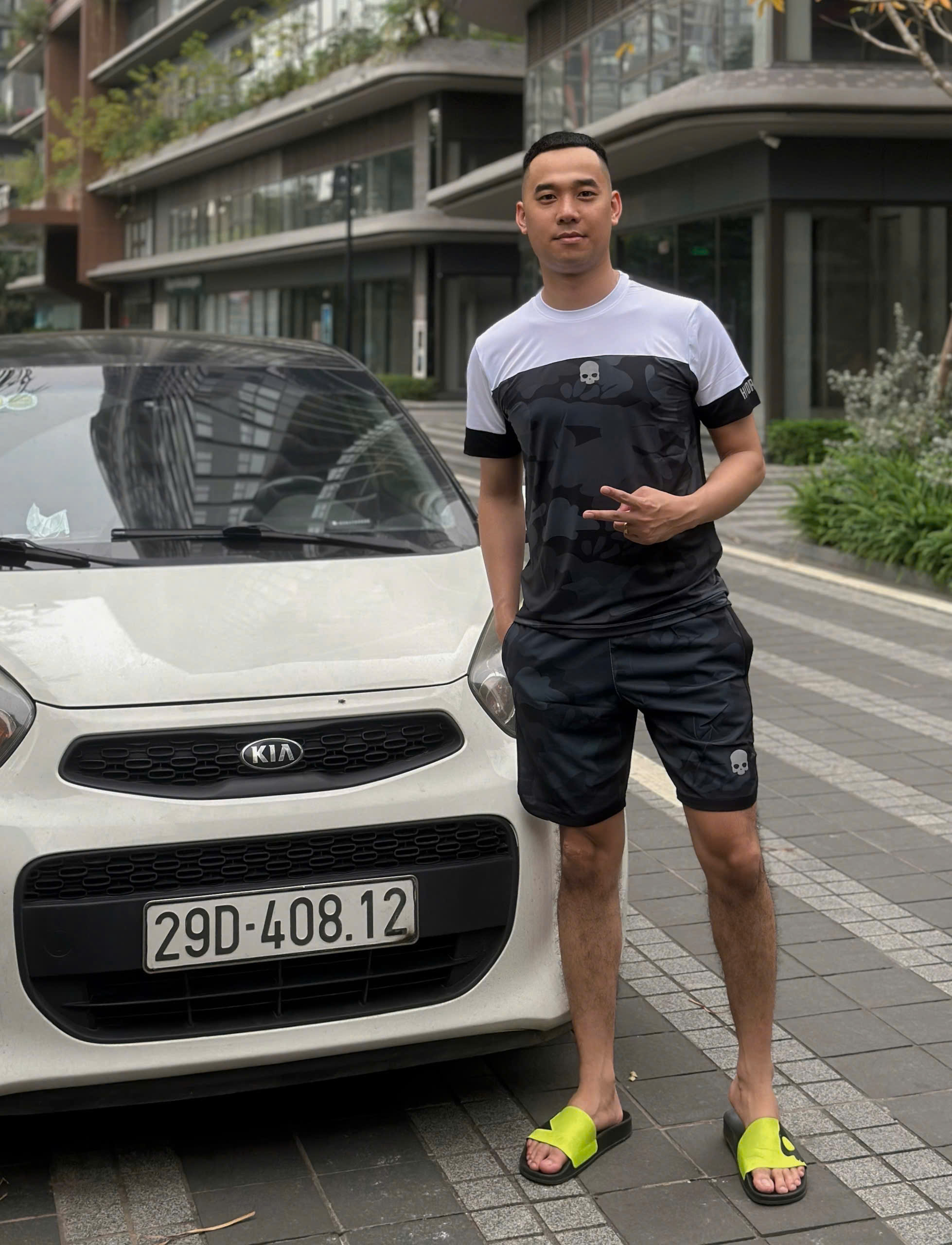 Set bộ thể thao hè Hydrogen kẻ ngực dằn di camo Like Auth XS-L MK