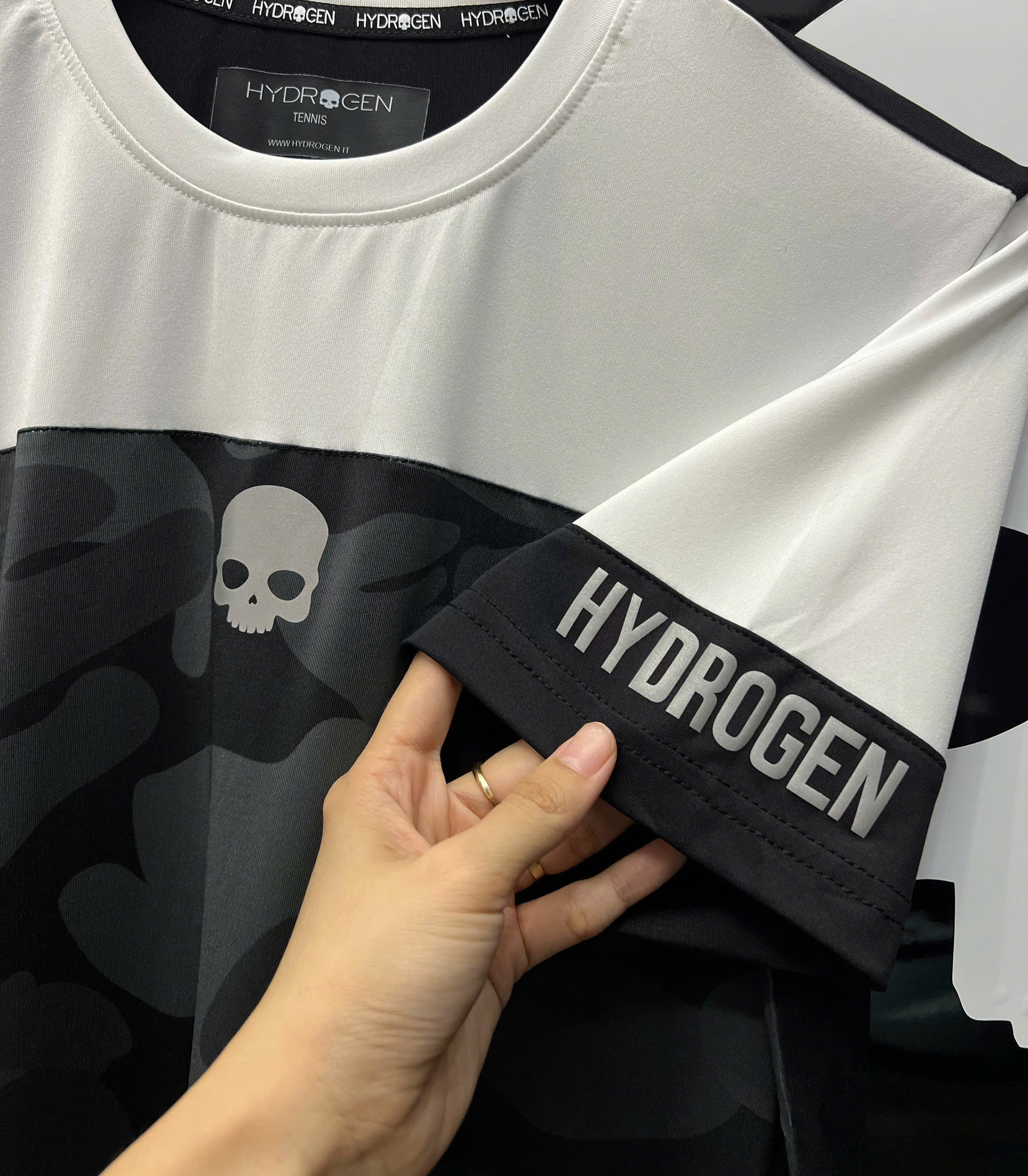 Set bộ thể thao hè Hydrogen kẻ ngực dằn di camo Like Auth XS-L MK