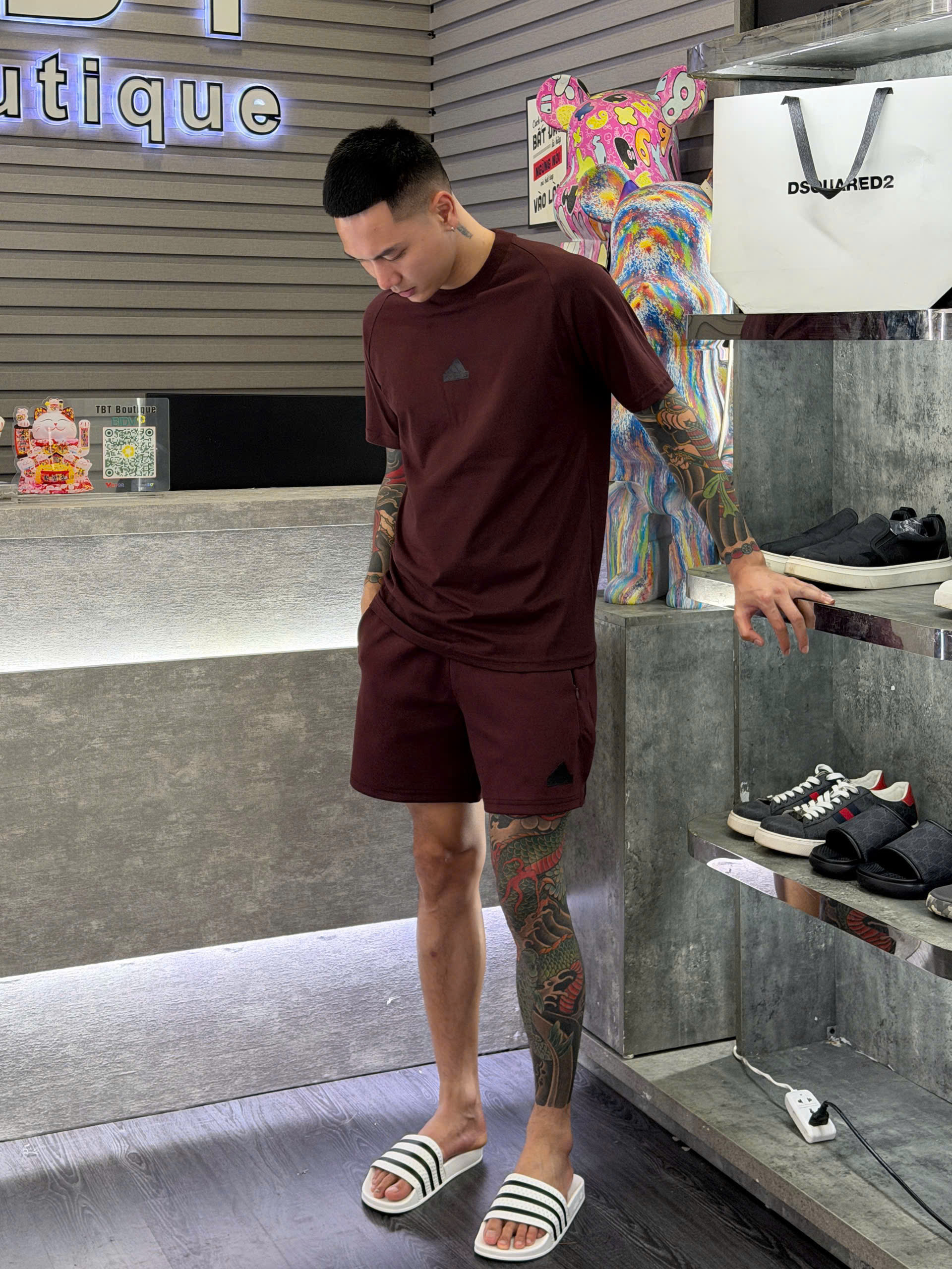 Set bộ thể thao hè Adidas logo nổi ngực đùi Like Auth S-XL MK