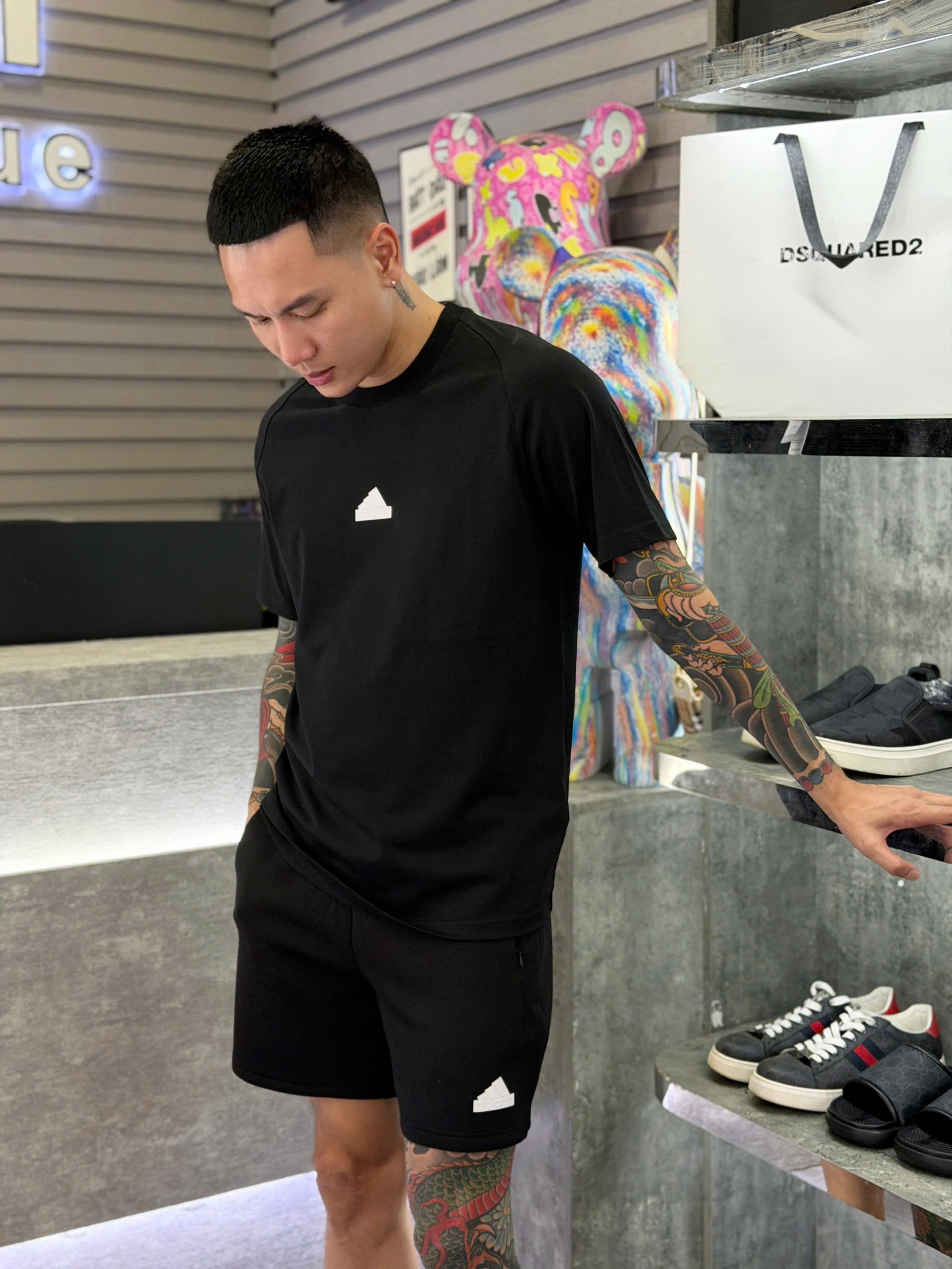 Set bộ thể thao hè Adidas logo nổi ngực đùi Like Auth S-XL MK