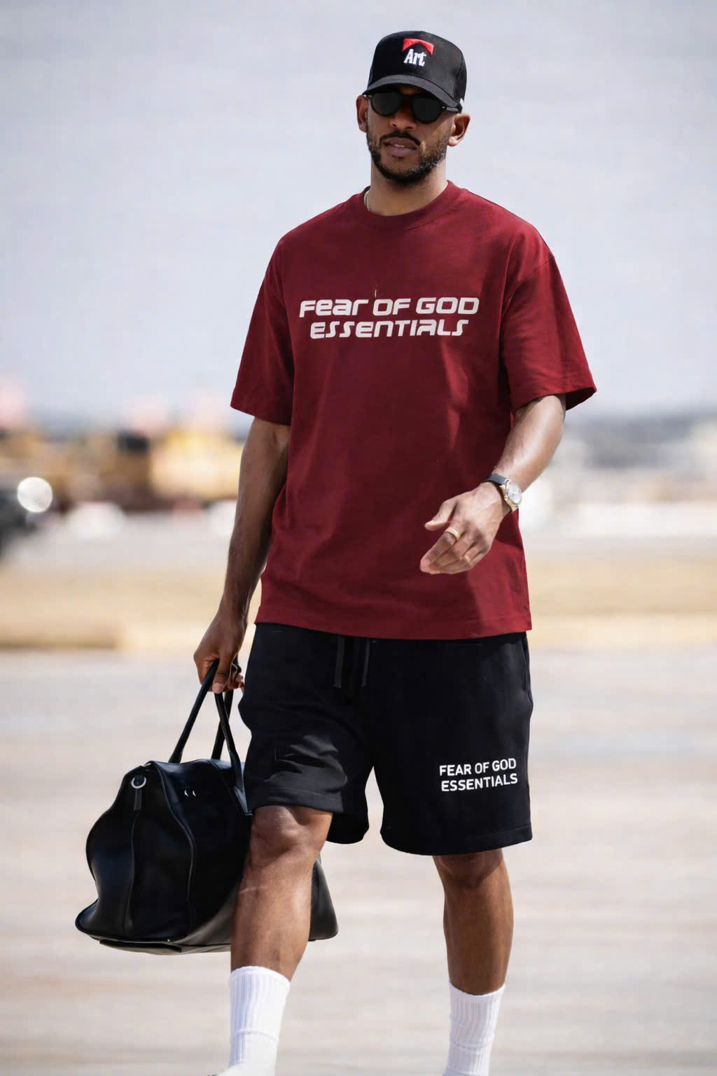 Set bộ thể thao hè Essentials Fear of God Đỏ Đen Like Auth XS-L CD