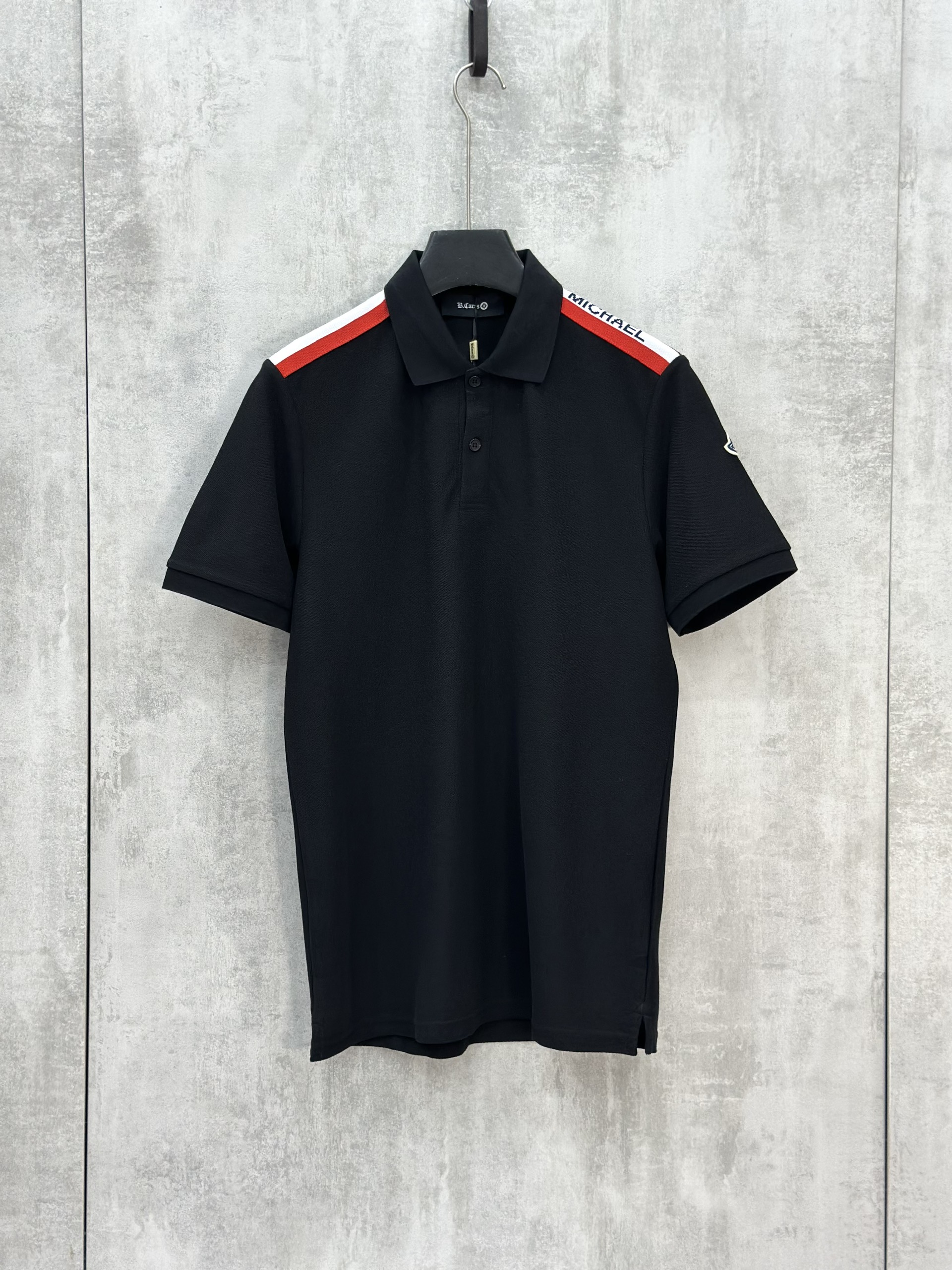 Áo polo Michael logo viền vai tag tay Like Auth S-XL VTN\Đen