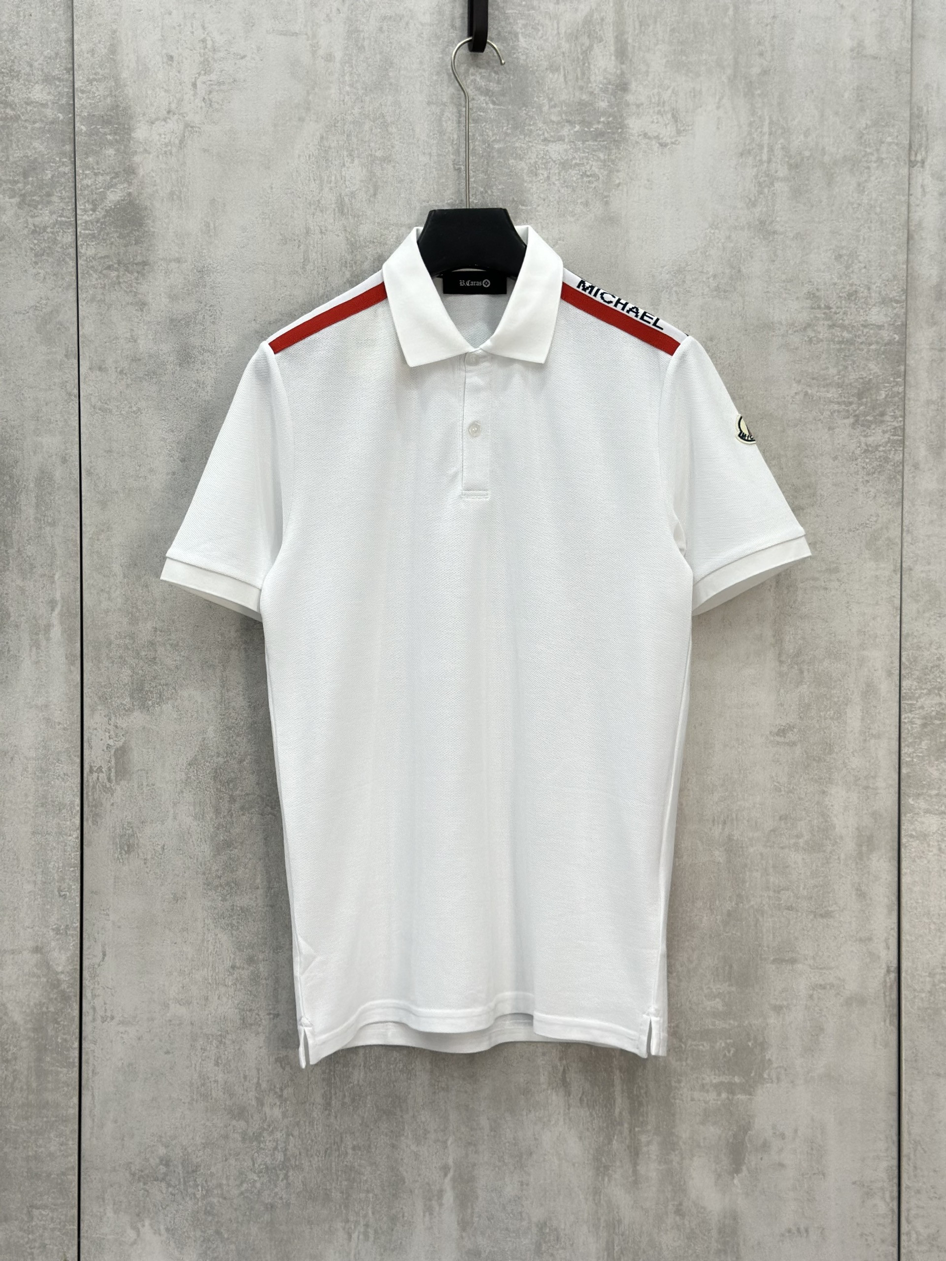 Áo polo Michael logo viền vai tag tay Like Auth S-XL VTN\trắng