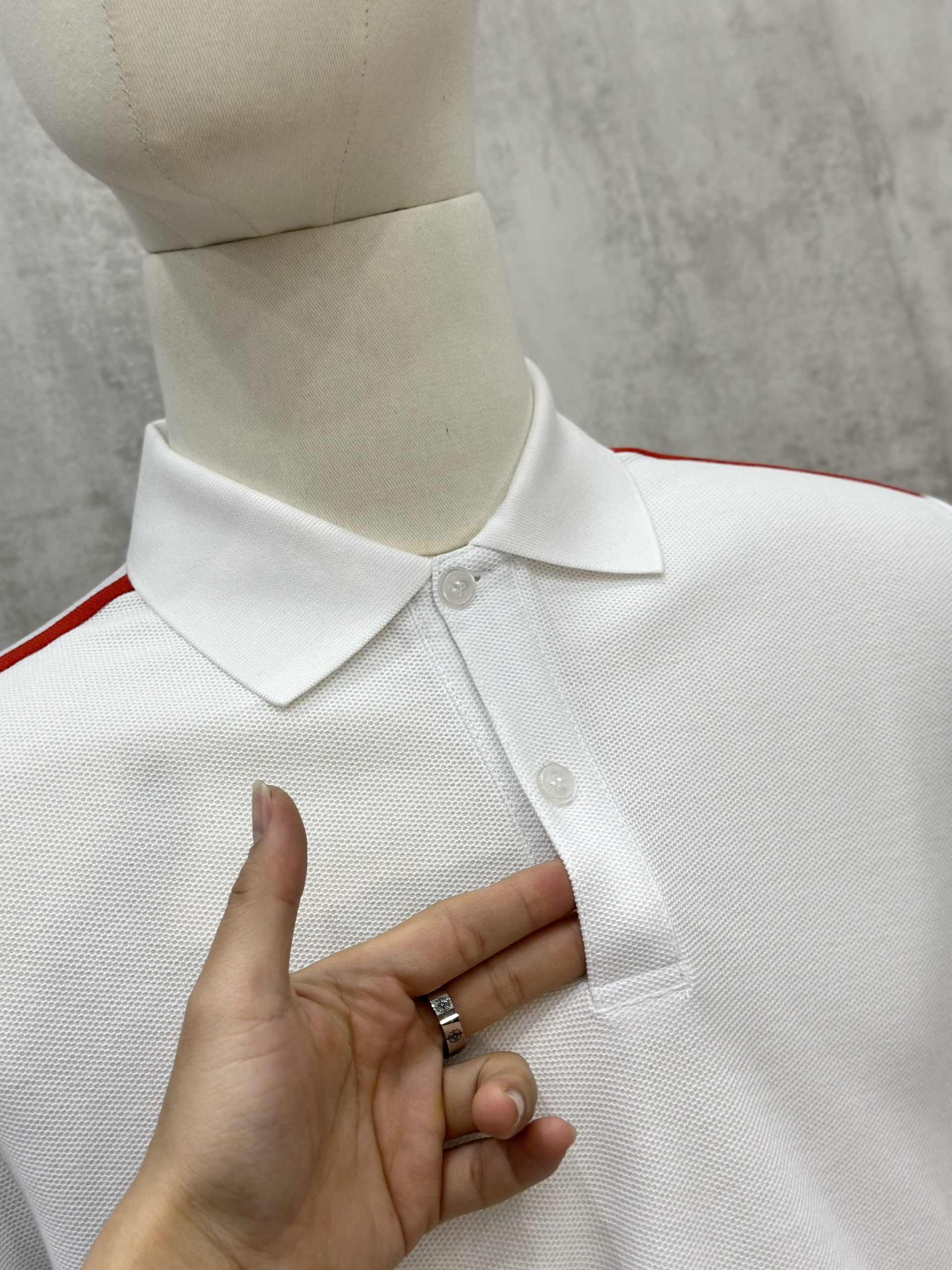 Áo polo Michael logo viền vai tag tay Like Auth S-XL VTN\trắng