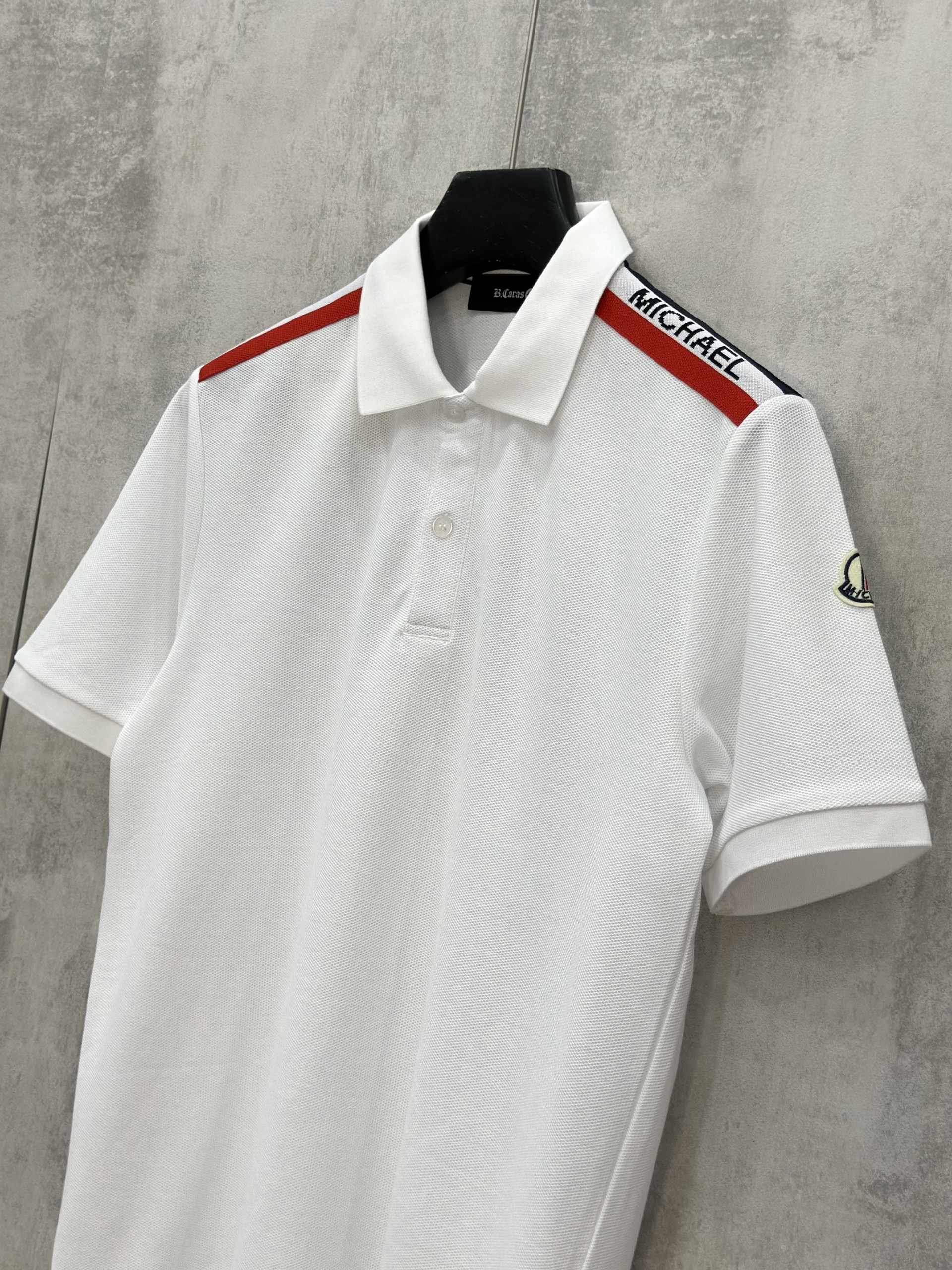 Áo polo Michael logo viền vai tag tay Like Auth S-XL VTN\trắng