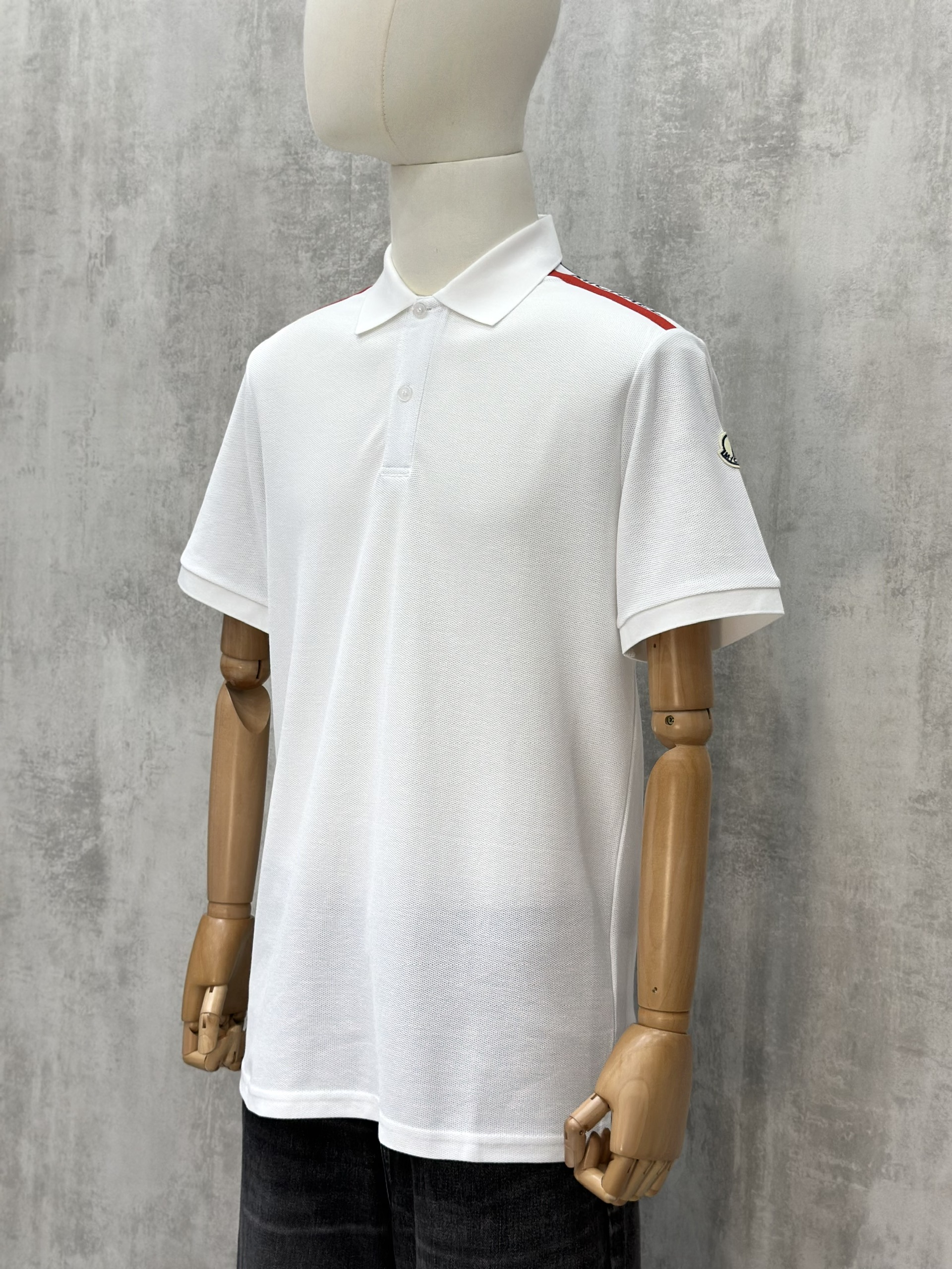 Áo polo Michael logo viền vai tag tay Like Auth S-XL VTN\trắng