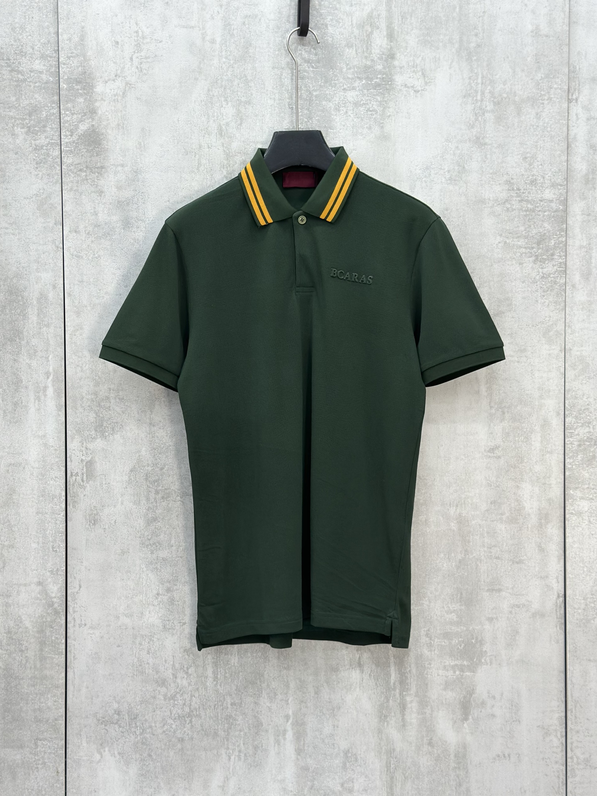 Áo polo Caras Xanh Lá kẻ sọc cổ logo thêu ngực Like Auth S-XL VTN