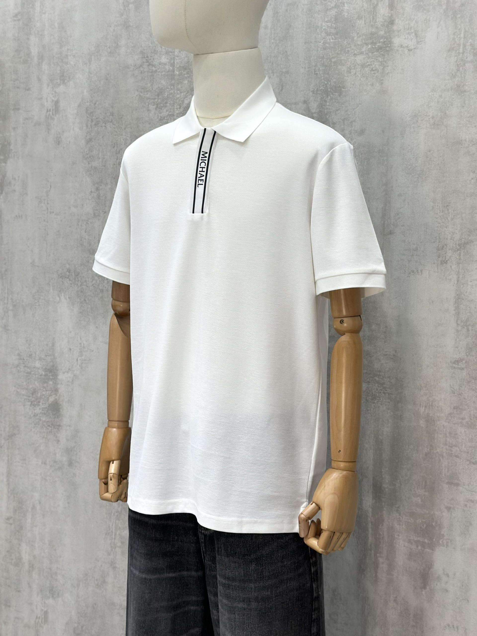 Áo polo Michael kẻ khuy cổ Đen Trắng Like Auth S-XL VTN\TRẮNG