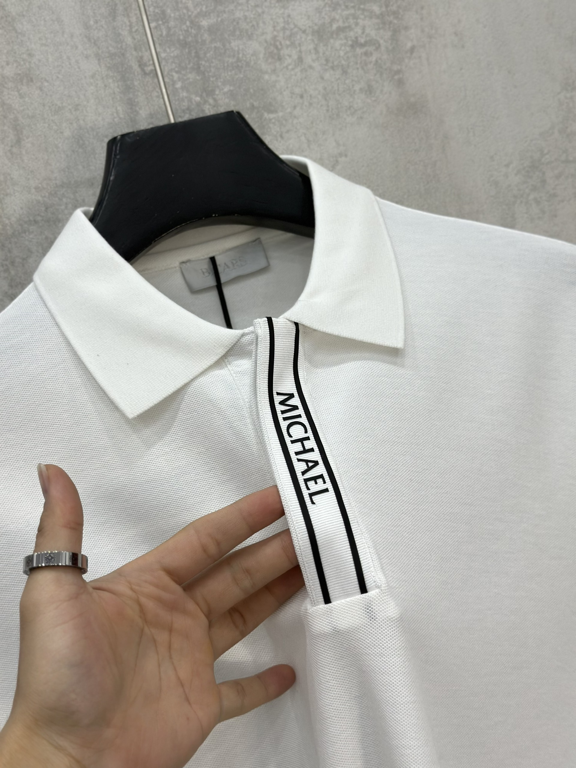 Áo polo Michael kẻ khuy cổ Đen Trắng Like Auth S-XL VTN\TRẮNG