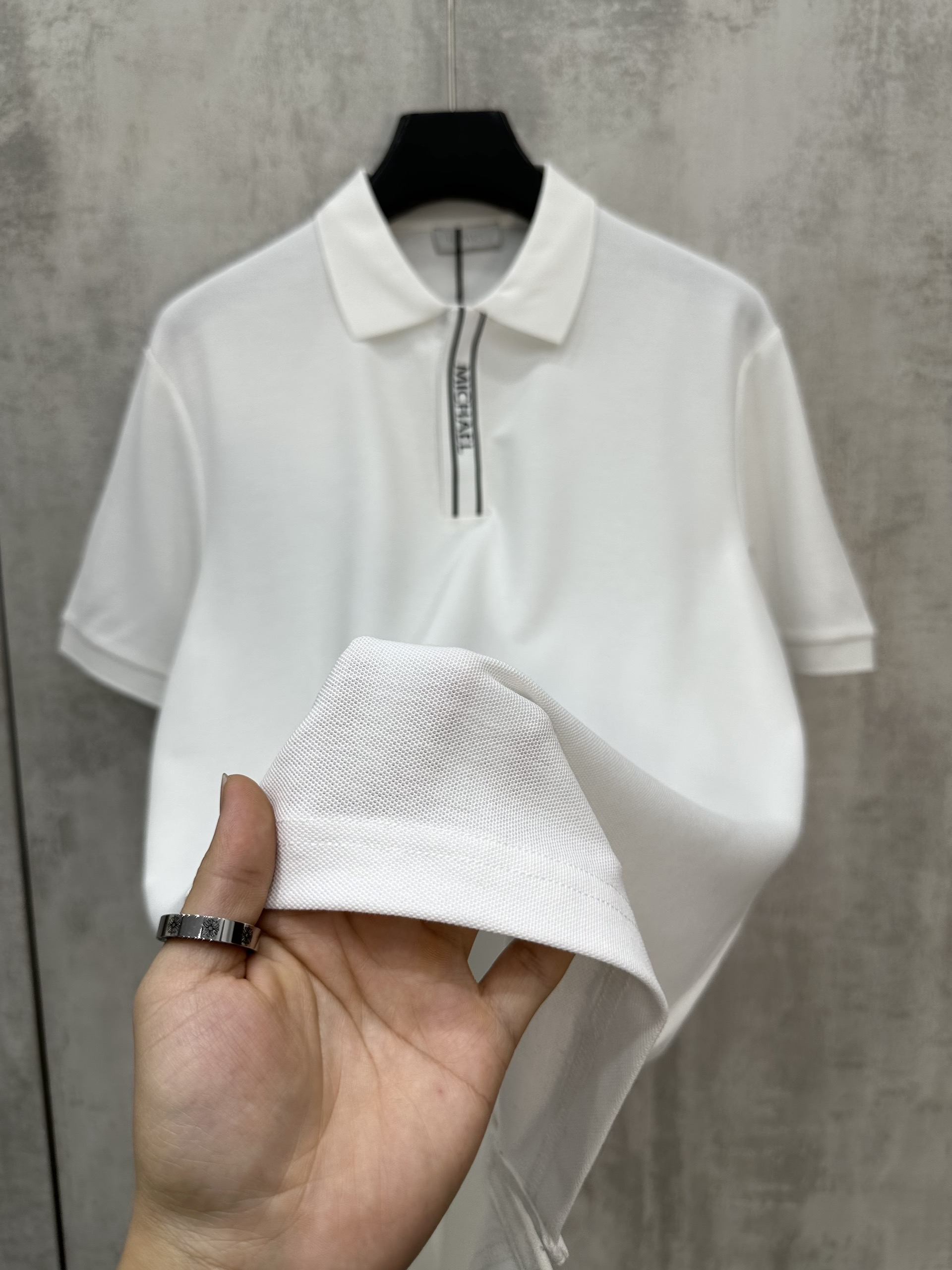 Áo polo Michael kẻ khuy cổ Đen Trắng Like Auth S-XL VTN\TRẮNG