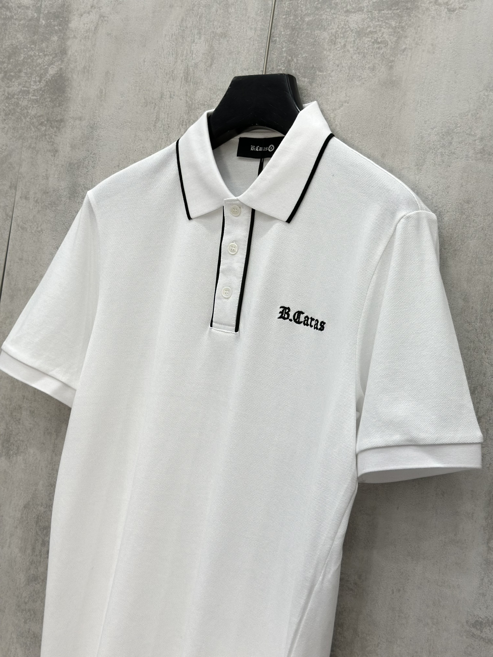 Áo polo Michael kẻ khuy cổ Đen Trắng logo thêu ngực Like Auth S-XL VTN\TRẮNG