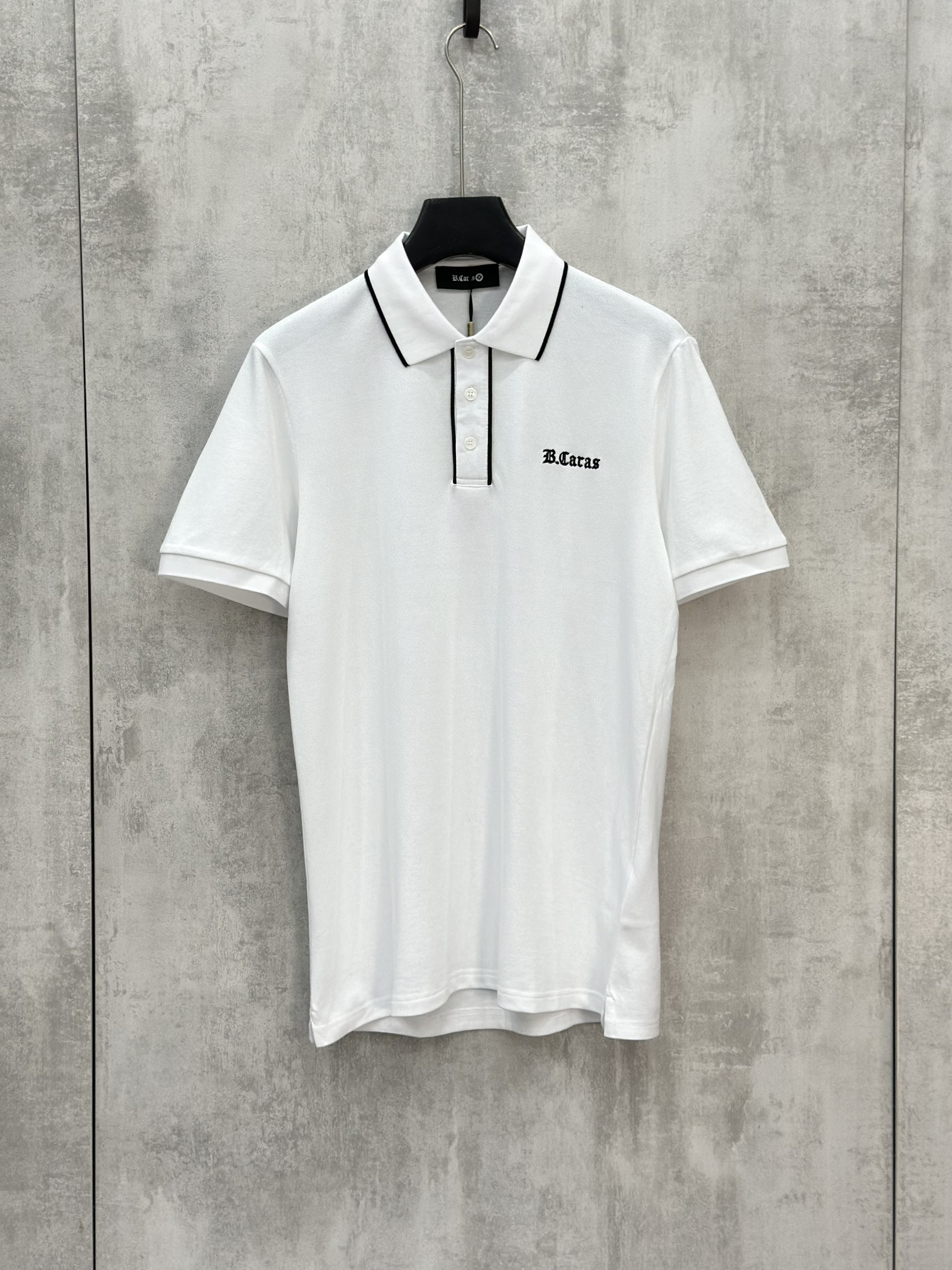 Áo polo Michael kẻ khuy cổ Đen Trắng logo thêu ngực Like Auth S-XL VTN\TRẮNG