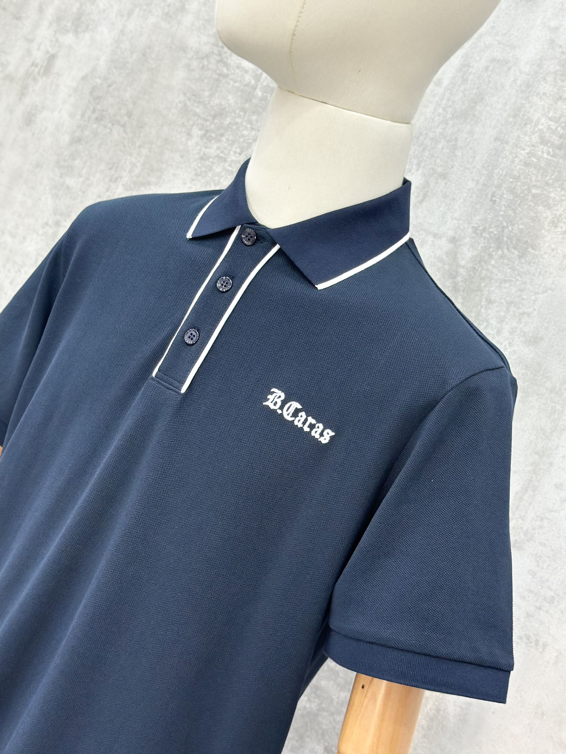 Áo polo Michael kẻ khuy cổ Đen Trắng logo thêu ngực Like Auth S-XL VTN\XANH THAN