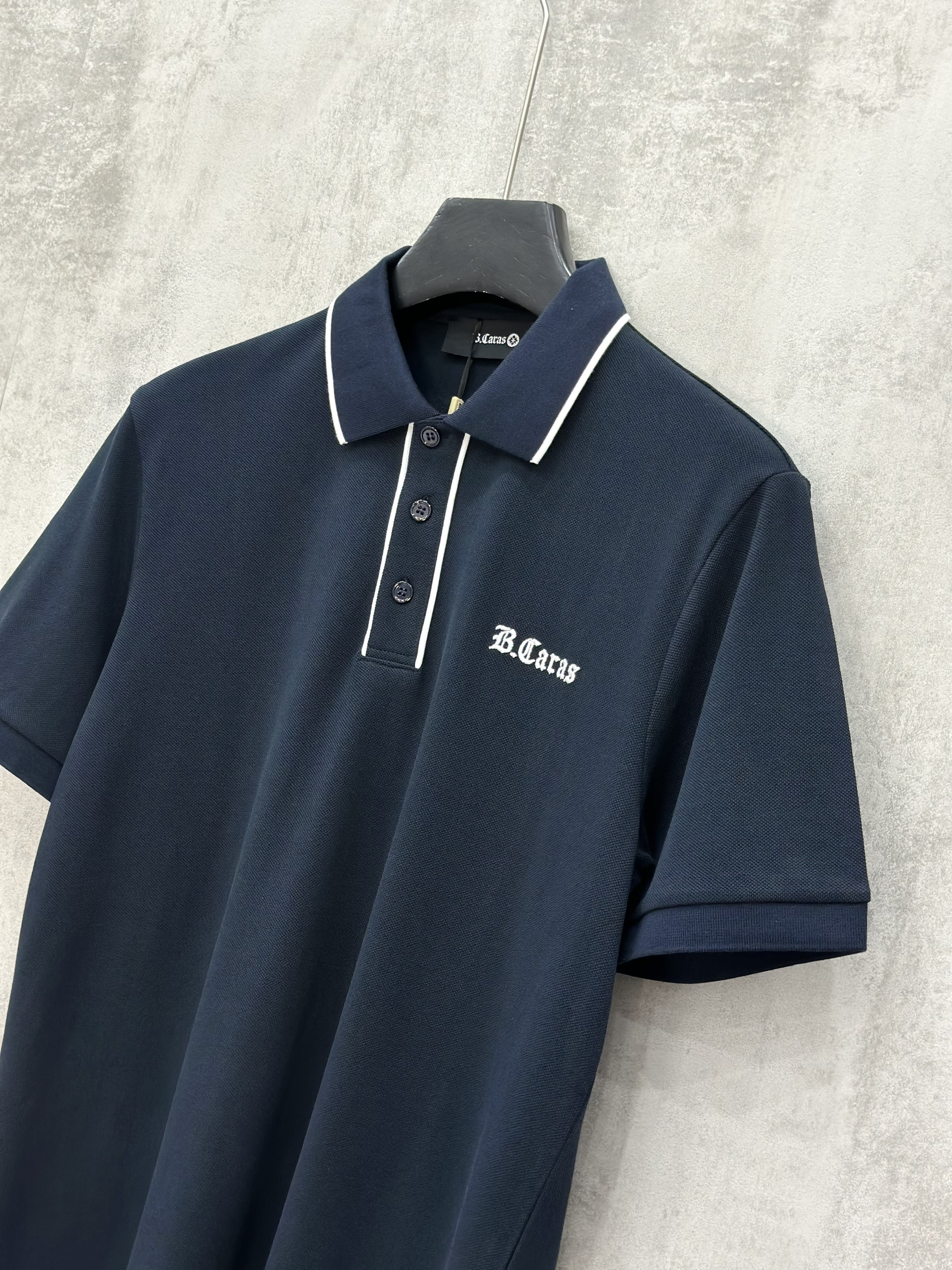 Áo polo Michael kẻ khuy cổ Đen Trắng logo thêu ngực Like Auth S-XL VTN\XANH THAN