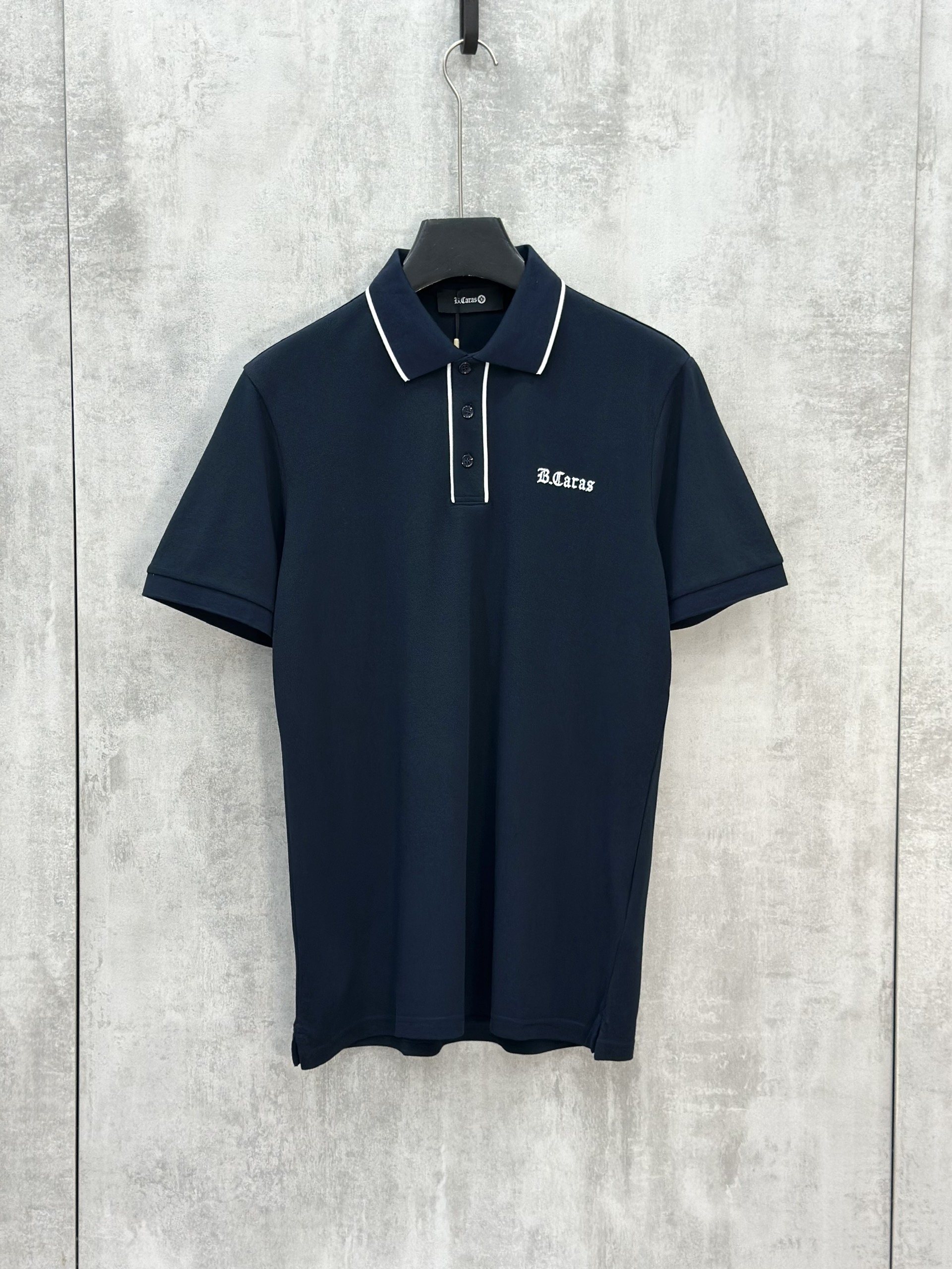 Áo polo Michael kẻ khuy cổ Đen Trắng logo thêu ngực Like Auth S-XL VTN\XANH THAN