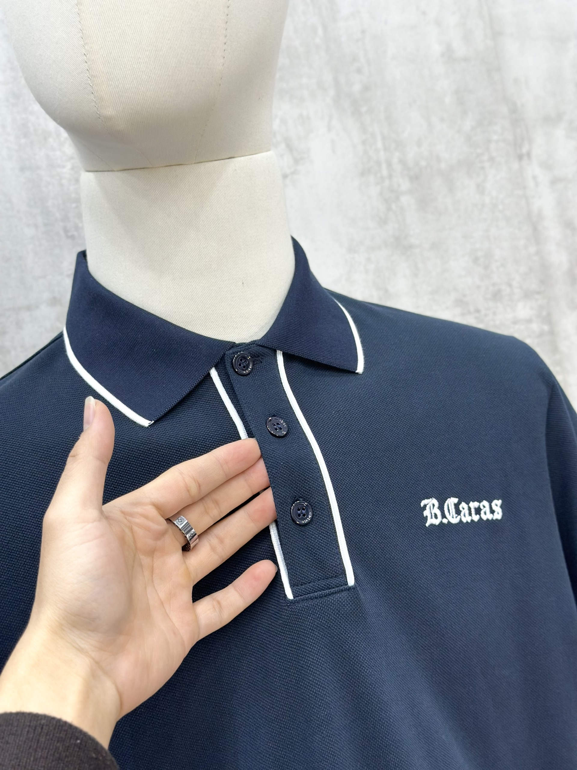 Áo polo Michael kẻ khuy cổ Đen Trắng logo thêu ngực Like Auth S-XL VTN\XANH THAN